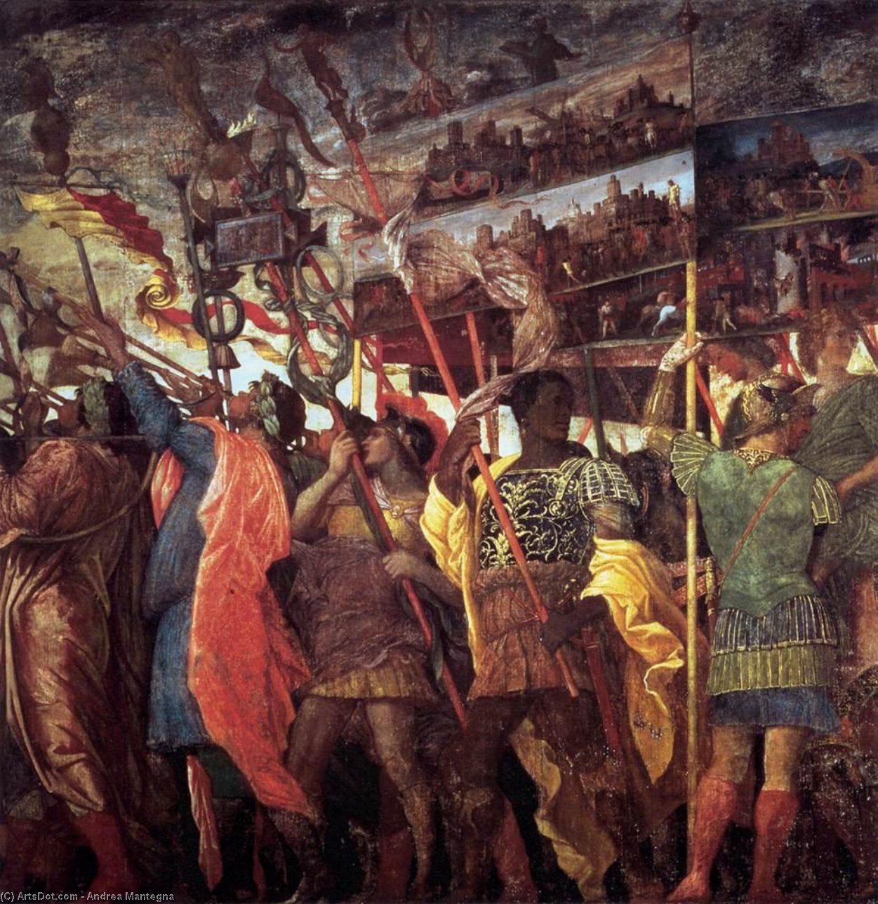 Pedir Grabados De Calidad Del Museo Los triunfos del César: Trumpeters y Standard-Bearer de Andrea Mantegna (1431-1506, Italy) | ArtsDot.com