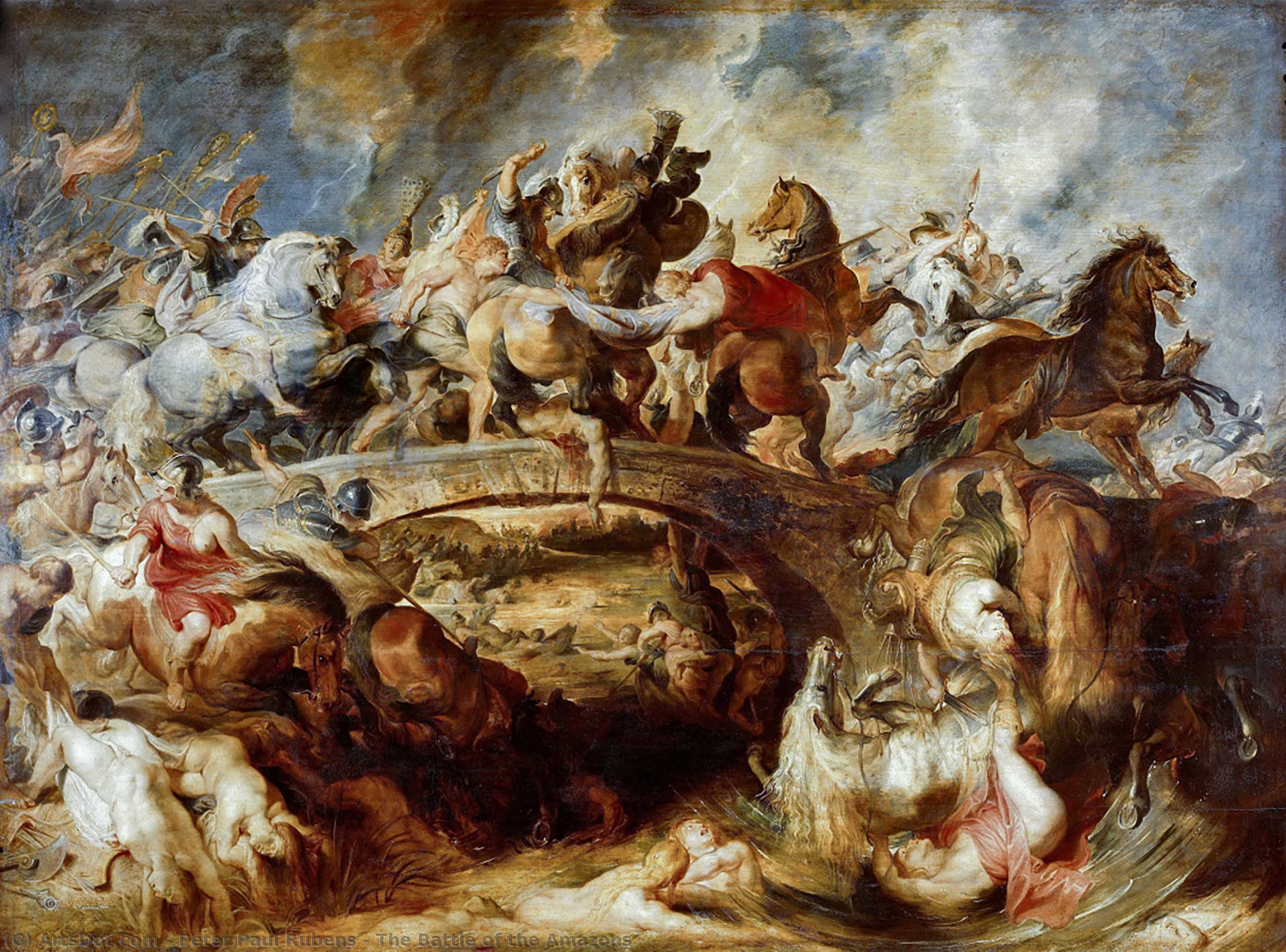 Order Art Reproductions The Battle of the Amazons, 1618 by Peter Paul Rubens (1577-1640, Germany) | ArtsDot.com