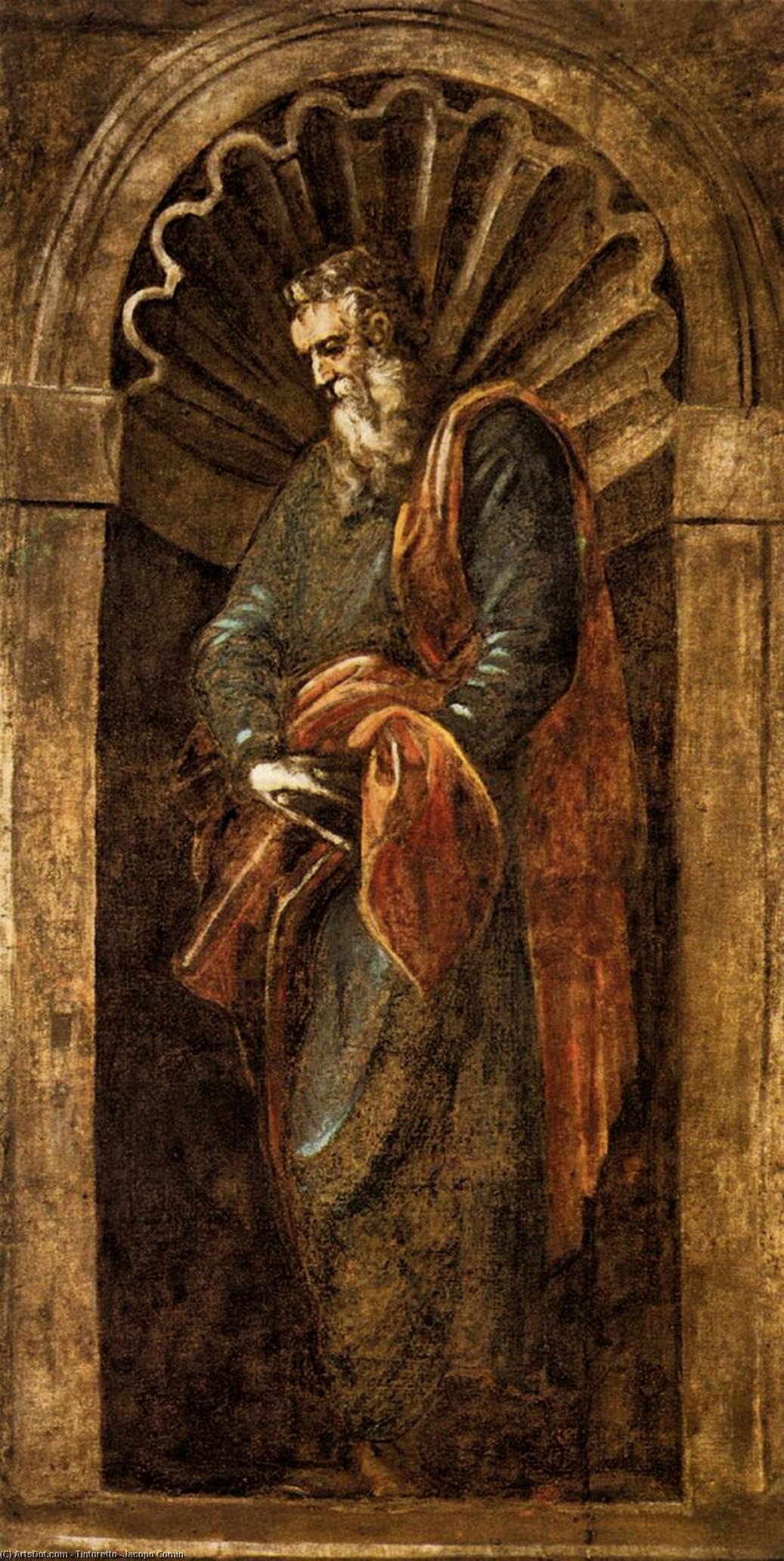 順序 油絵 プロフェット。, 1566 バイ Tintoretto (Jacopo Comin) (1518-1594, Italy) | ArtsDot.com