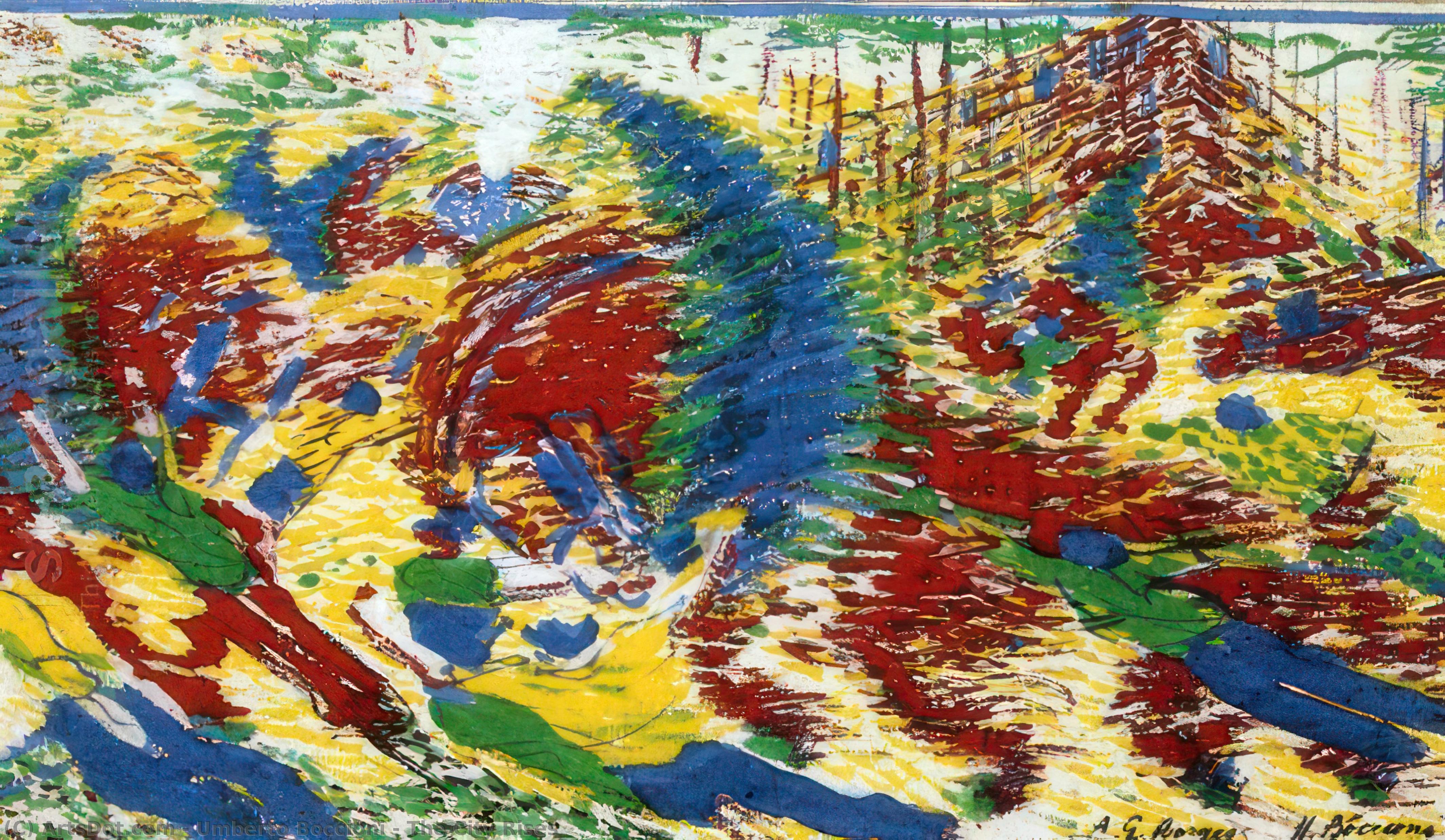 Compra Riproduzioni D'arte Del Museo La Città Rises, 1910 di Umberto Boccioni (1882-1916, Italy) | ArtsDot.com