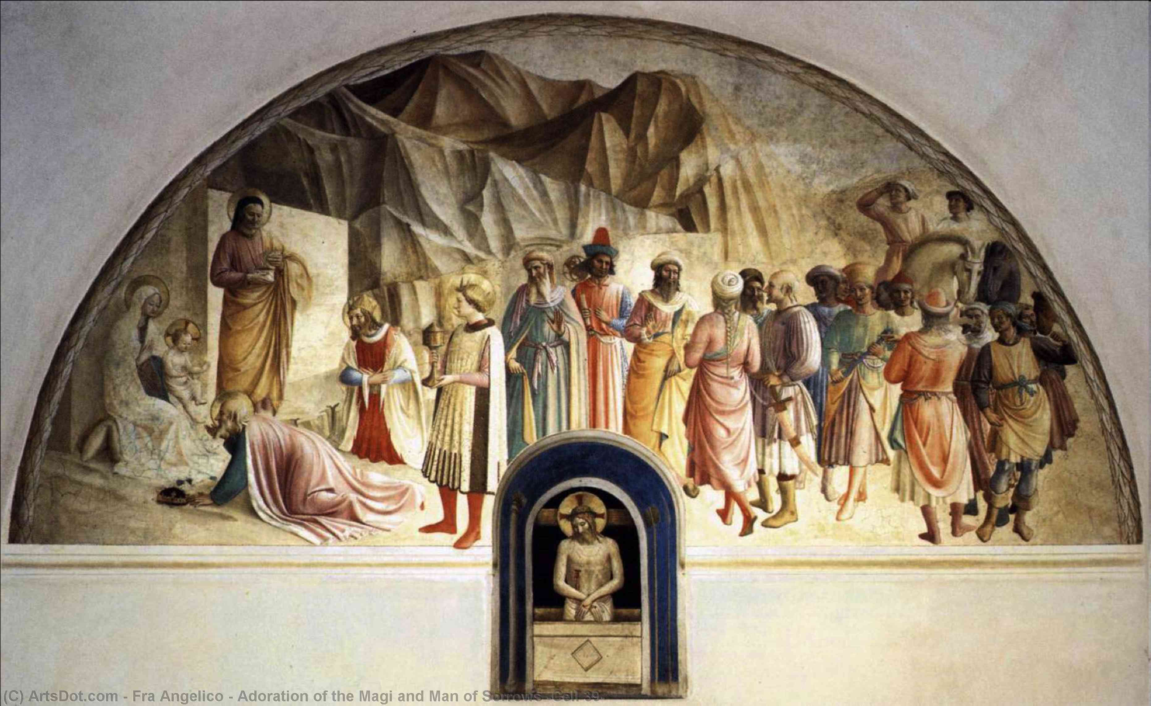 Ordinare Riproduzioni Di Quadri Adorazione dei Magi e dell`Uomo dei Dolori (Cell 39), 1441 di Fra Angelico (1395-1455, Italy) | ArtsDot.com