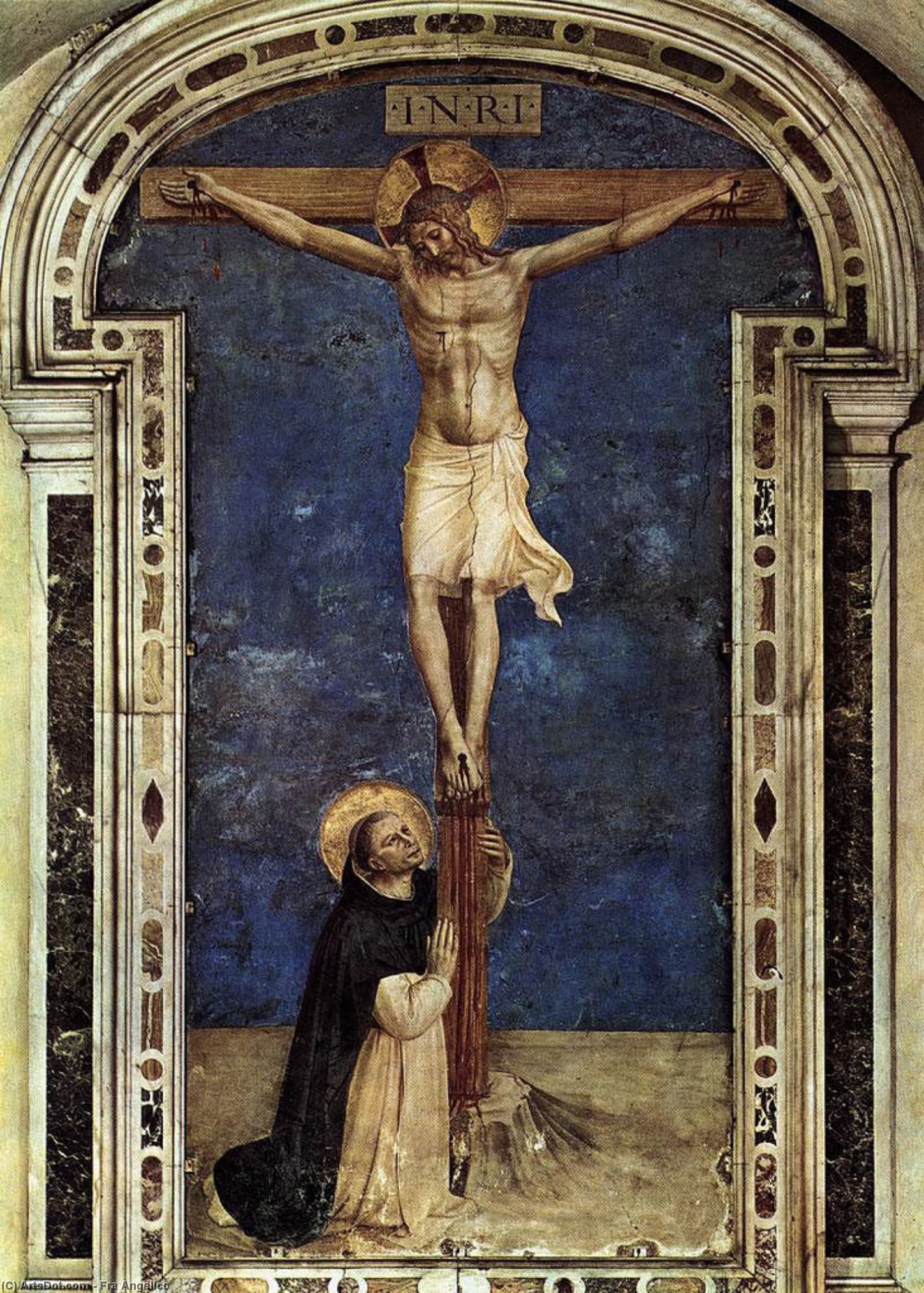 Order Art Reproductions Saint Dominic Adoring the Crucifixion, 1441 by Fra Angelico (1395-1455, Italy) | ArtsDot.com