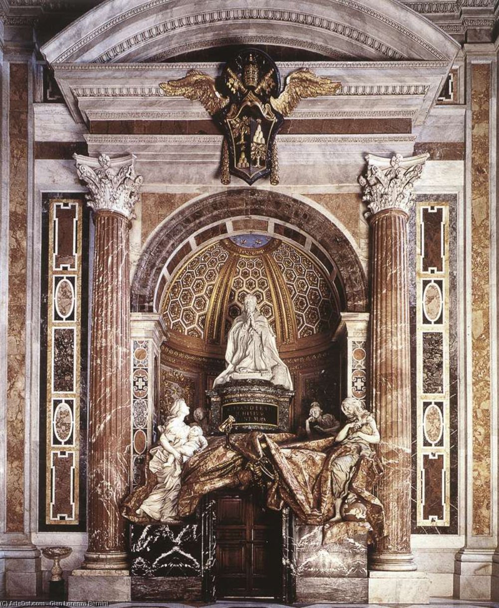 Order Artwork Replica Tomb of Pope Alexander (Chigi) VII, 1671 by Gian Lorenzo Bernini (1598-1680, Italy) | ArtsDot.com