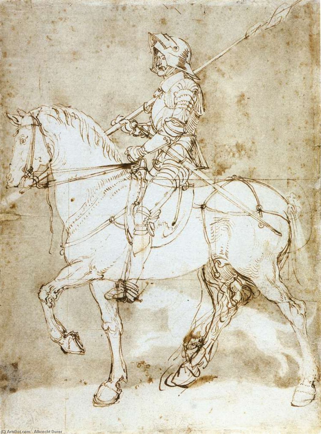 Buy Museum Art Reproductions Knight on Horseback, 1512 by Albrecht Durer (1471-1528, Italy) | ArtsDot.com