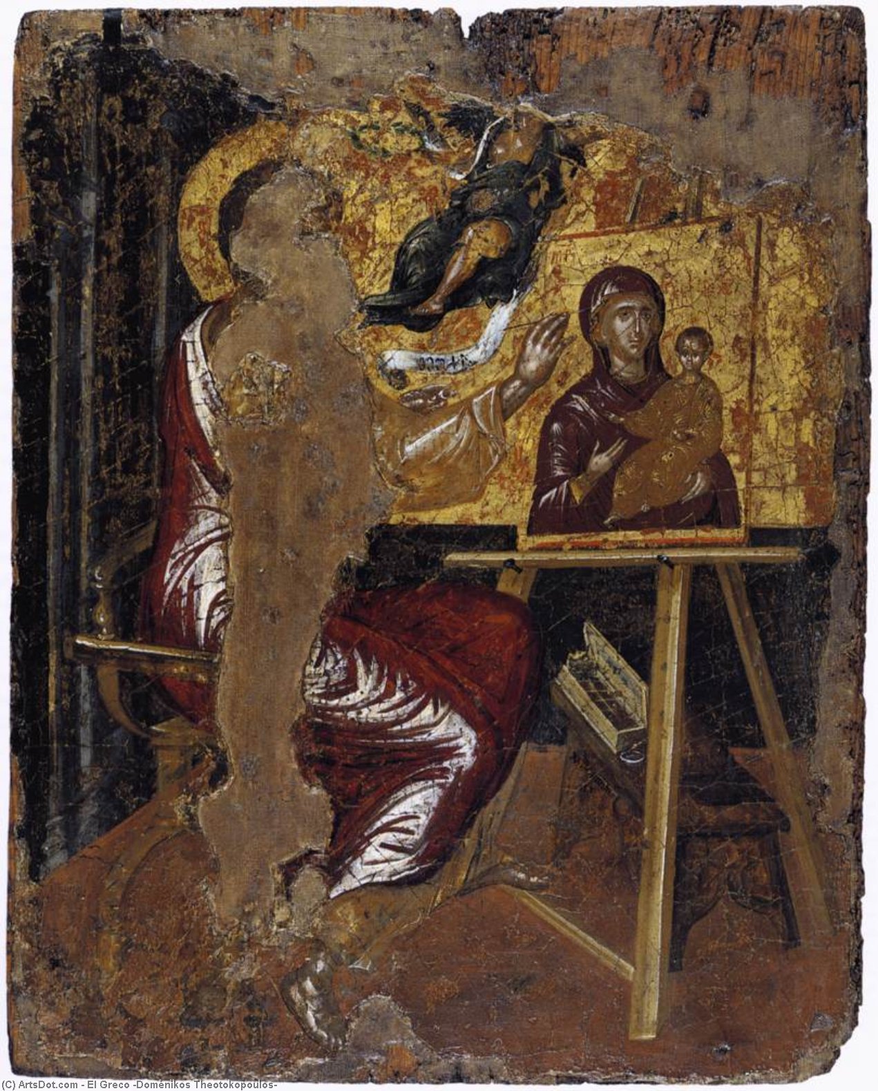 Ordinare Riproduzioni Di Belle Arti San Luca Dipingere la Vergine e il Bambino di El Greco (Doménikos Theotokopoulos) (1541-1614, Greece) | ArtsDot.com