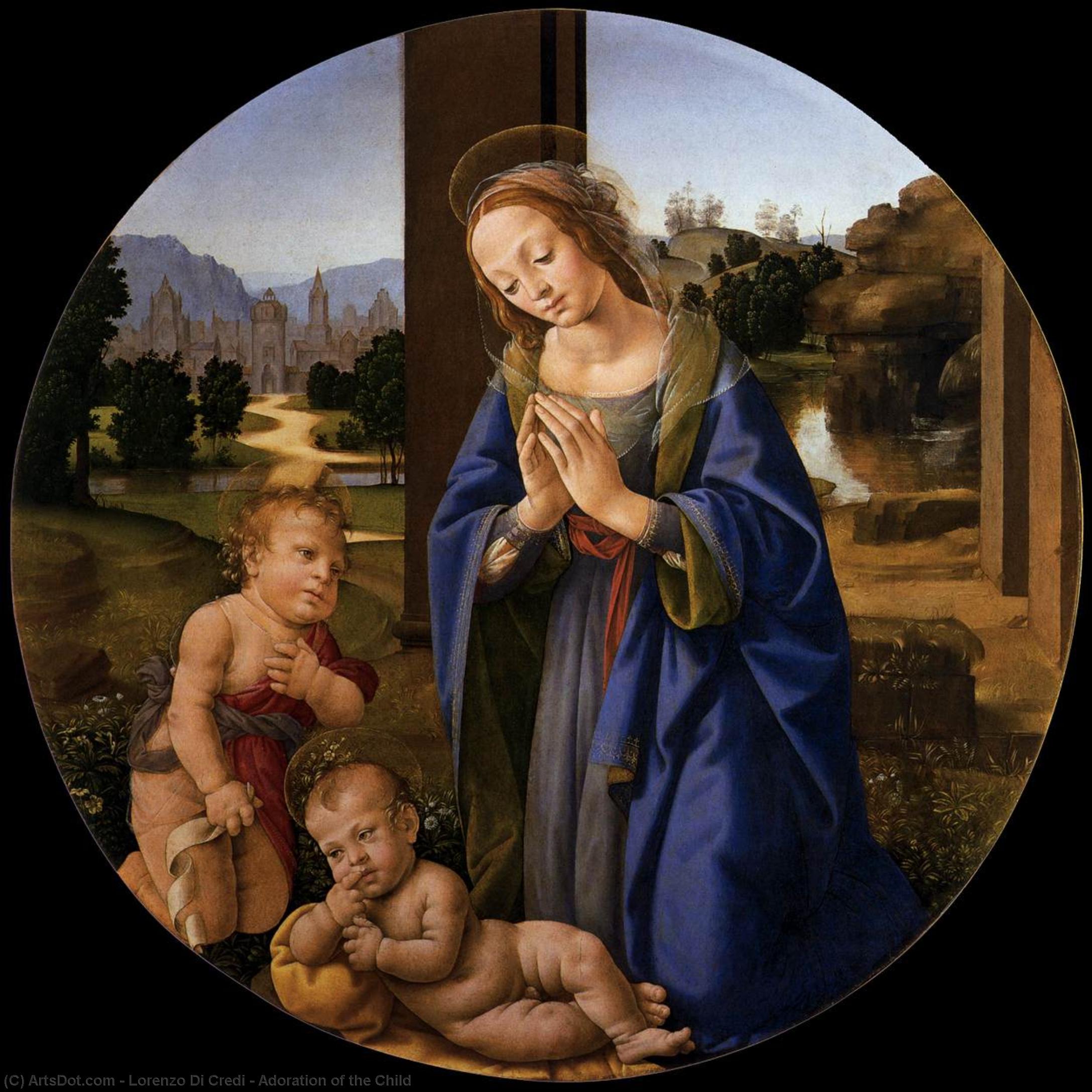 Order Oil Painting Replica Adoration of the Child, 1480 by Lorenzo Di Credi (1459-1537, Italy) | ArtsDot.com