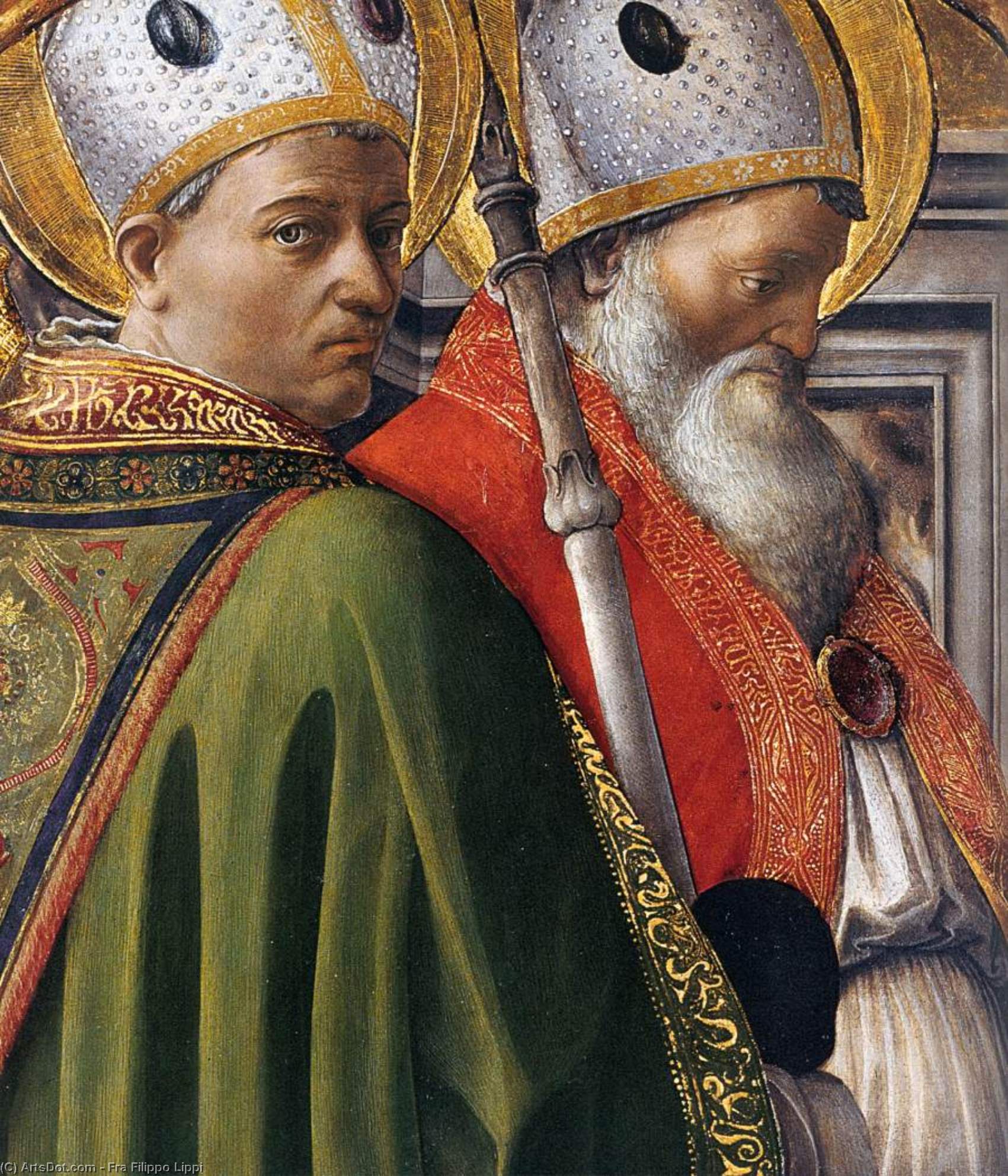 Order Artwork Replica Sts Augustine and Ambrose (detail), 1437 by Fra Filippo Lippi (1406-1469, Italy) | ArtsDot.com