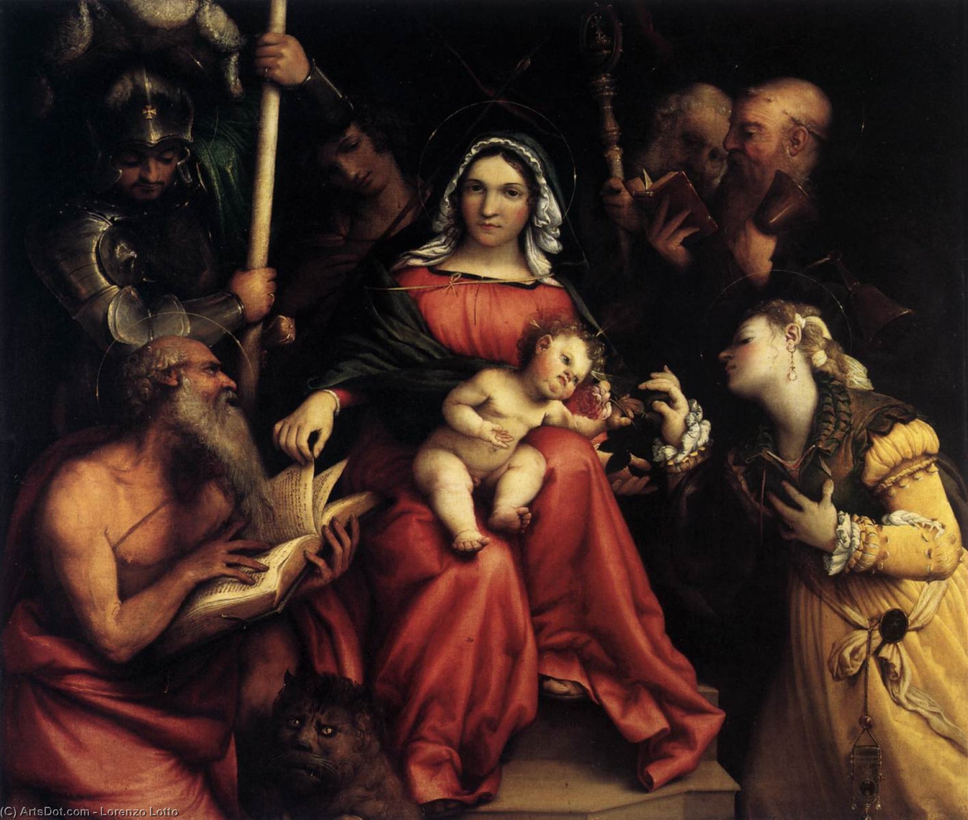 Achat Réplique De Peinture Mariage mystique de Sainte Catherine, 1524 de Lorenzo Lotto (1480-1556, Italy) | ArtsDot.com