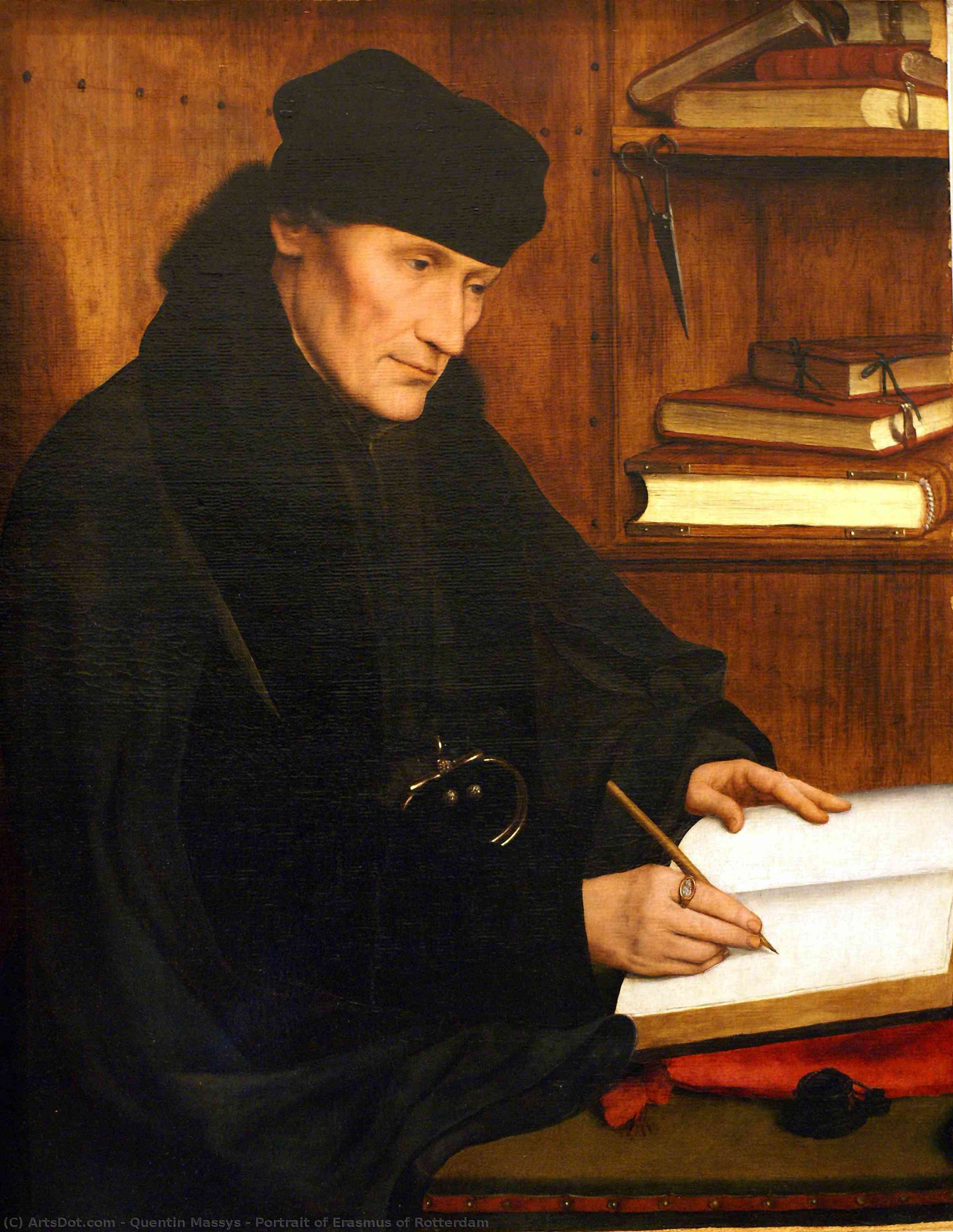Buy Museum Art Reproductions Portrait of Erasmus of Rotterdam, 1517 by Quentin Massys (1466-1530, Belgium) | ArtsDot.com