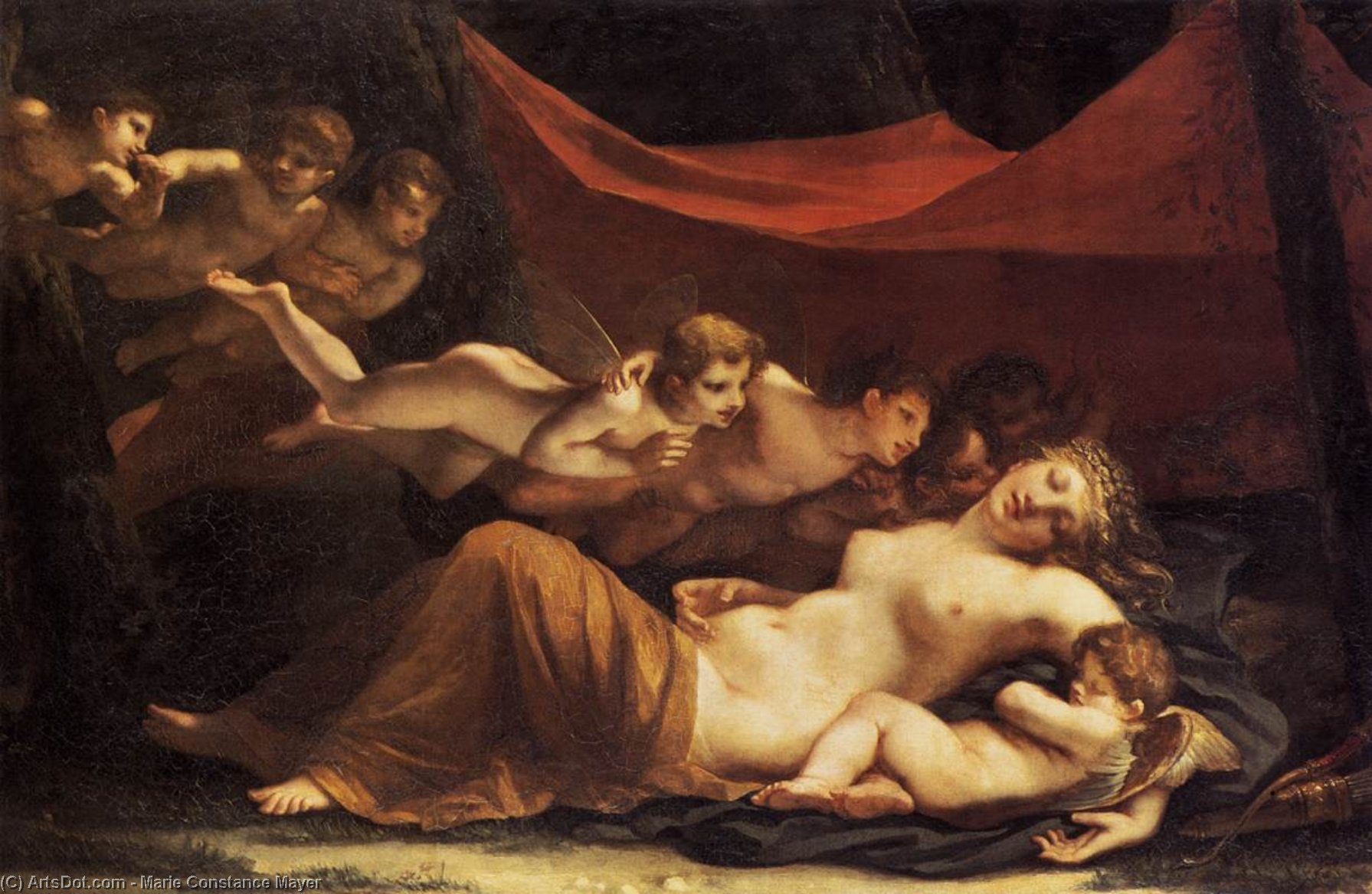 Order Artwork Replica The Sleep of Venus and Cupid, 1806 by Marie Constance Mayer (1774-1821, France) | ArtsDot.com