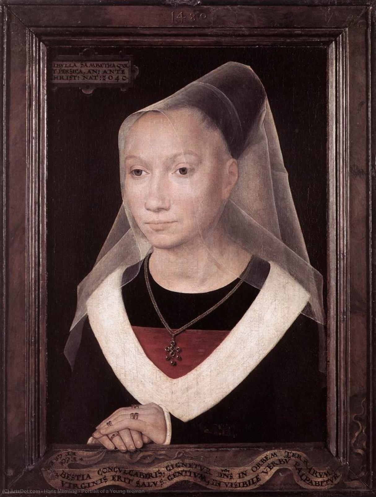 Order Artwork Replica Portrait of a Young Woman, 1480 by Hans Memling (1430-1494, Germany) | ArtsDot.com