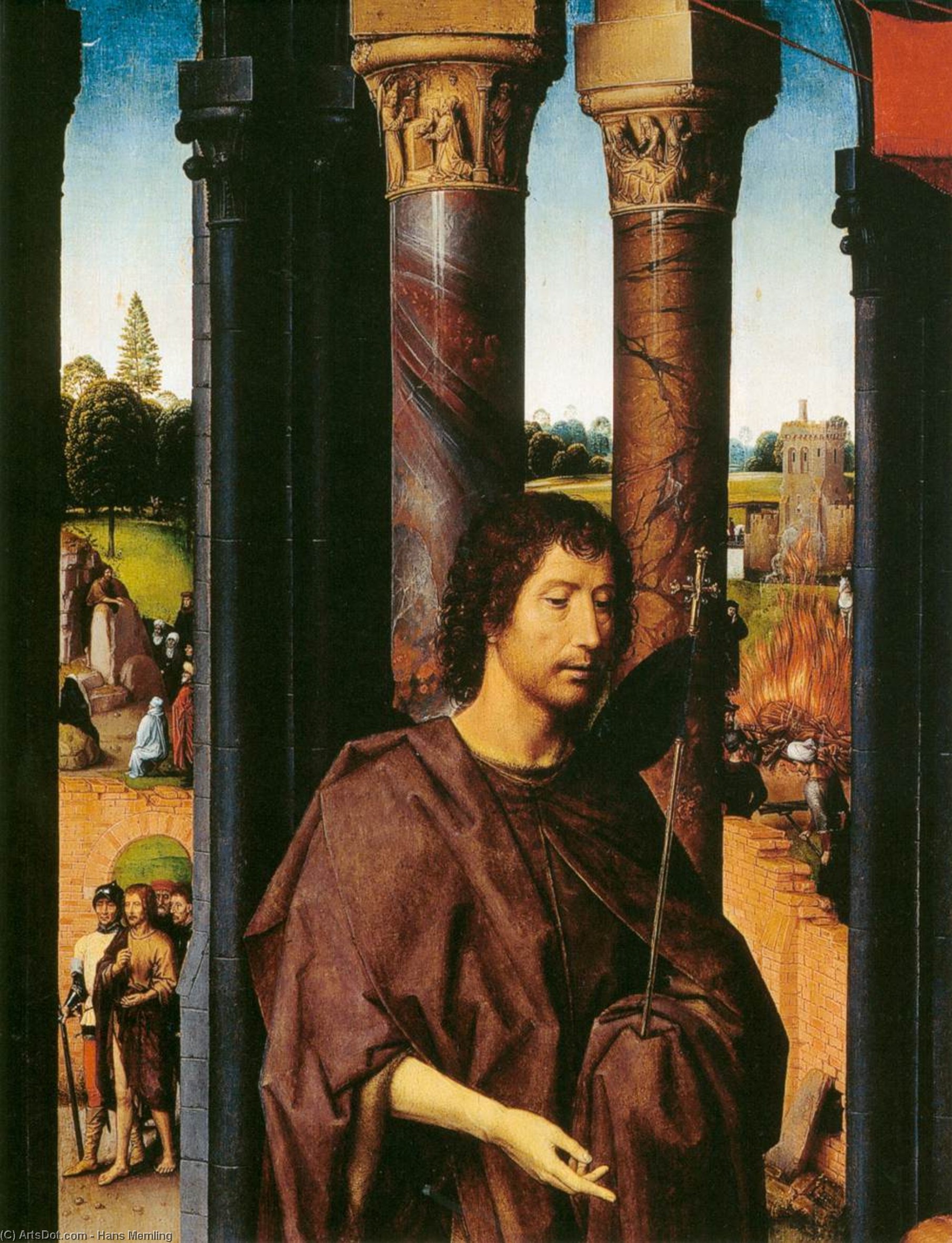 Order Oil Painting Replica St John Altarpiece (detail) (22), 1474 by Hans Memling (1430-1494, Germany) | ArtsDot.com