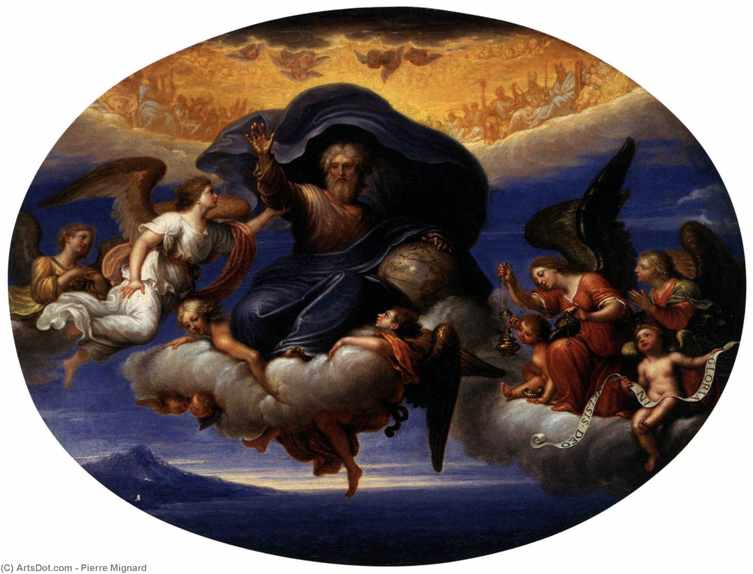 顺序 手工油畫 上帝,父亲。 通过 Pierre Mignard (1612-1695, France) | ArtsDot.com