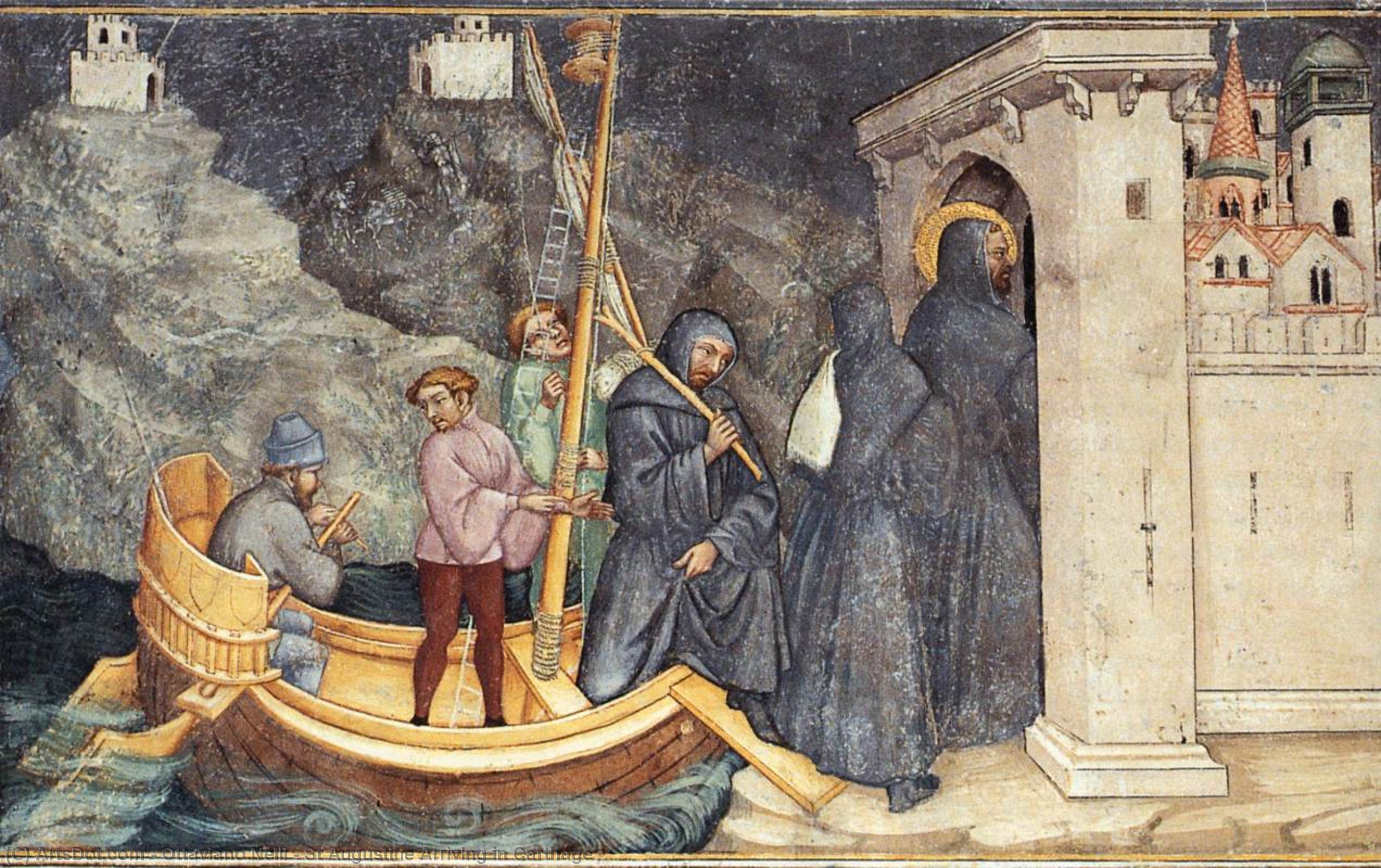 Order Oil Painting Replica St Augustine Arriving in Carthage by Ottaviano Nelli (1375-1444, Italy) | ArtsDot.com