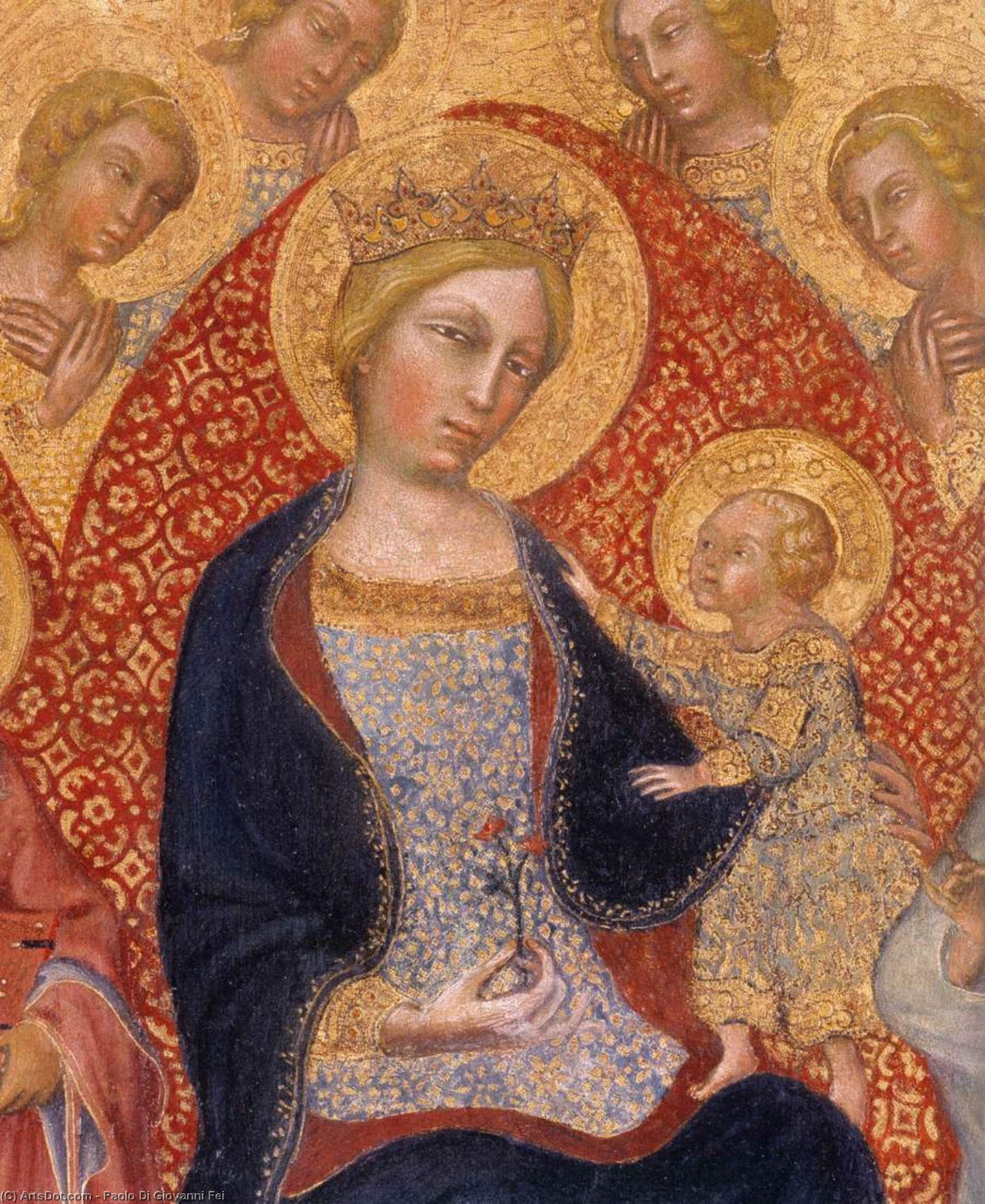 Order Oil Painting Replica Virgin and Child Enthroned (detail), 1385 by Paolo Di Giovanni Fei (1345-1411, Italy) | ArtsDot.com