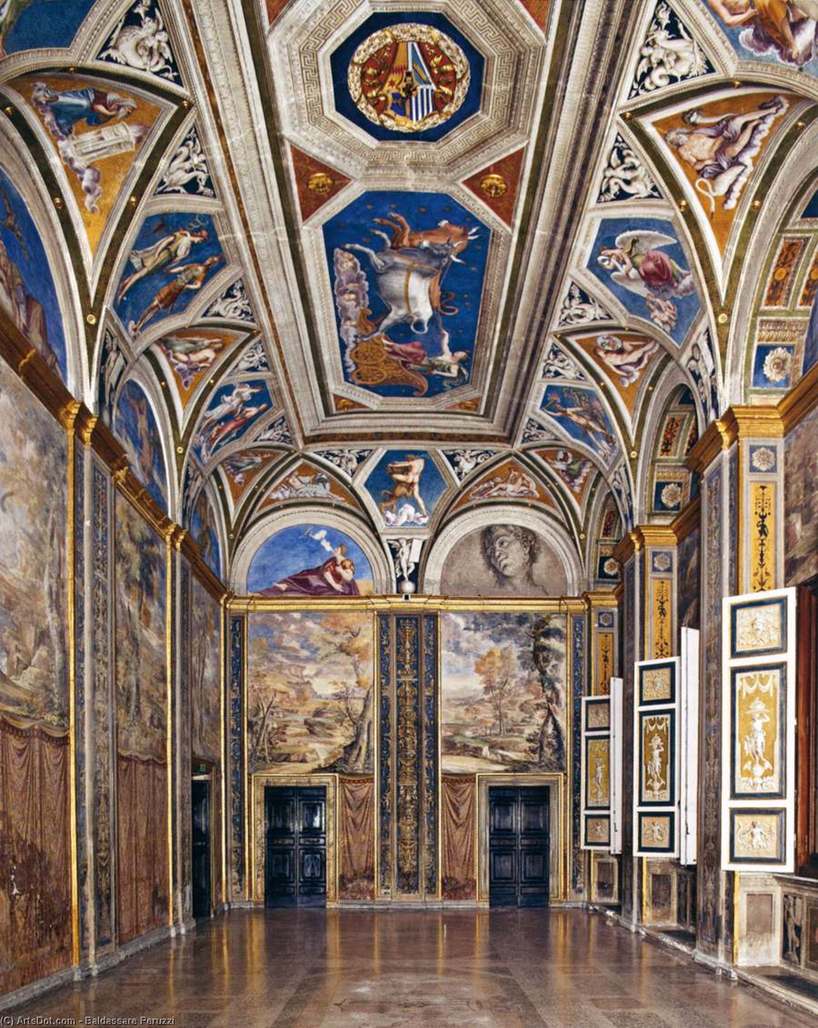 Order Artwork Replica View of the Loggia di Galatea, 1510 by Baldassare Peruzzi (1481-1537, Italy) | ArtsDot.com
