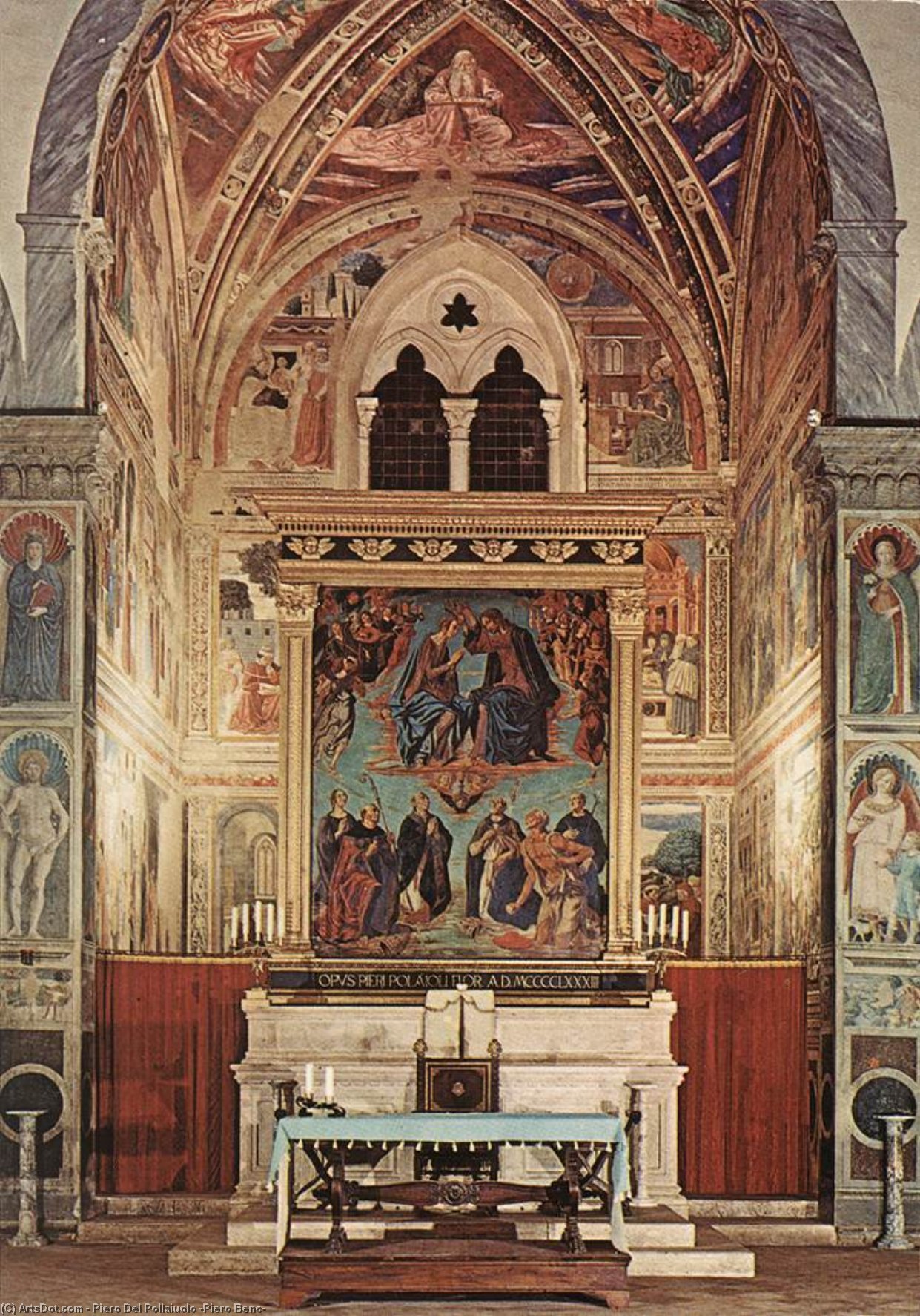 順序 油絵 バージンの戴冠。, 1483 バイ Piero Del Pollaiuolo (Piero Benc) (1443-1496, Italy) | ArtsDot.com
