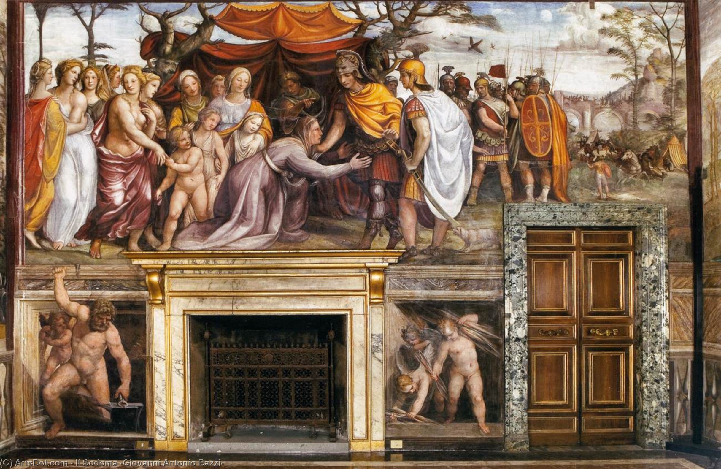 Pedir Reproducciones De Arte Las Mujeres de la Familia de Darío ante Alejandro Magno, 1517 de Il Sodoma (Giovanni Antonio Bazzi) (1447-1549, Italy) | ArtsDot.com