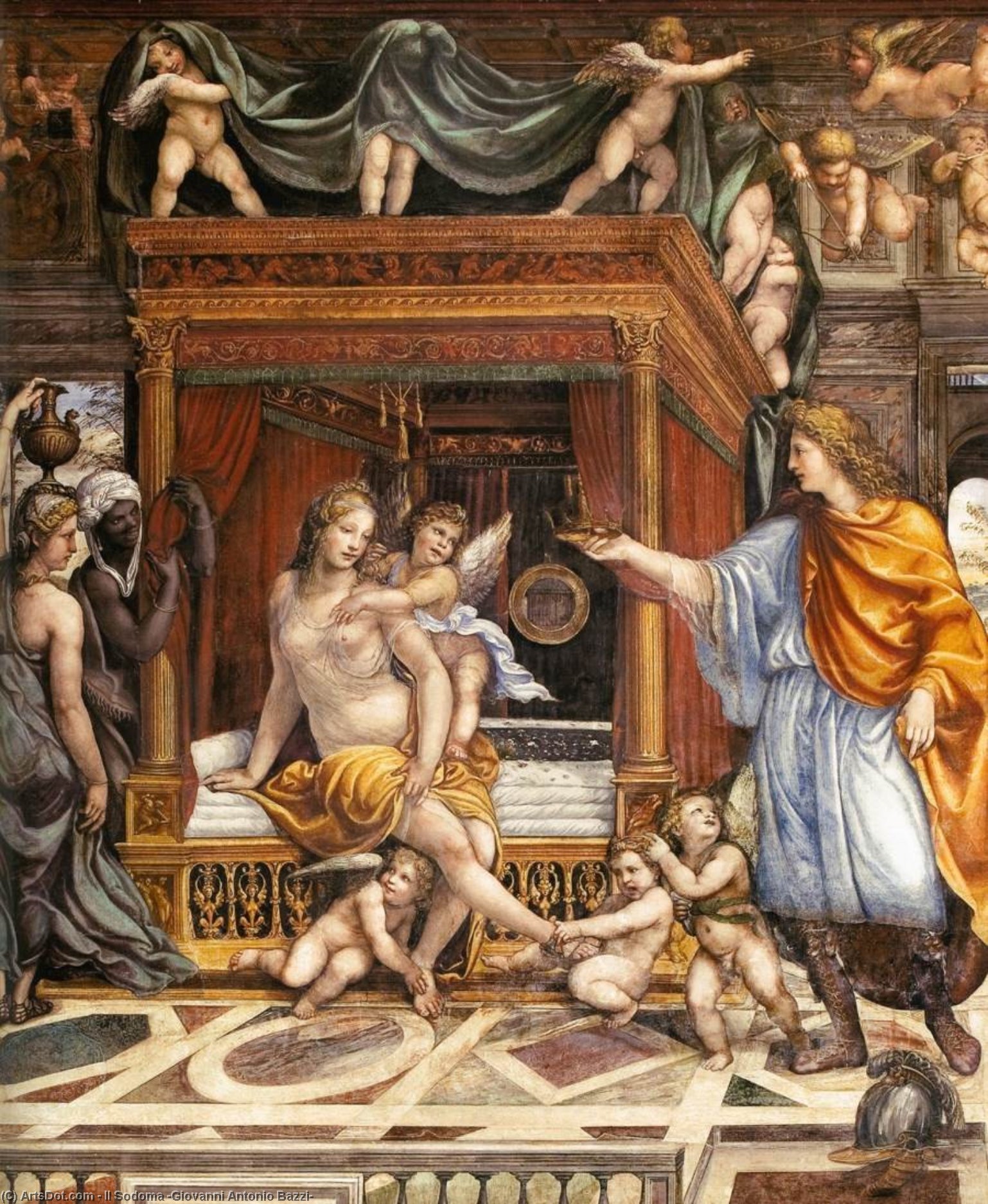 Buy Museum Art Reproductions Wedding of Alexander and Roxane (detail), 1517 by Il Sodoma (Giovanni Antonio Bazzi) (1447-1549, Italy) | ArtsDot.com