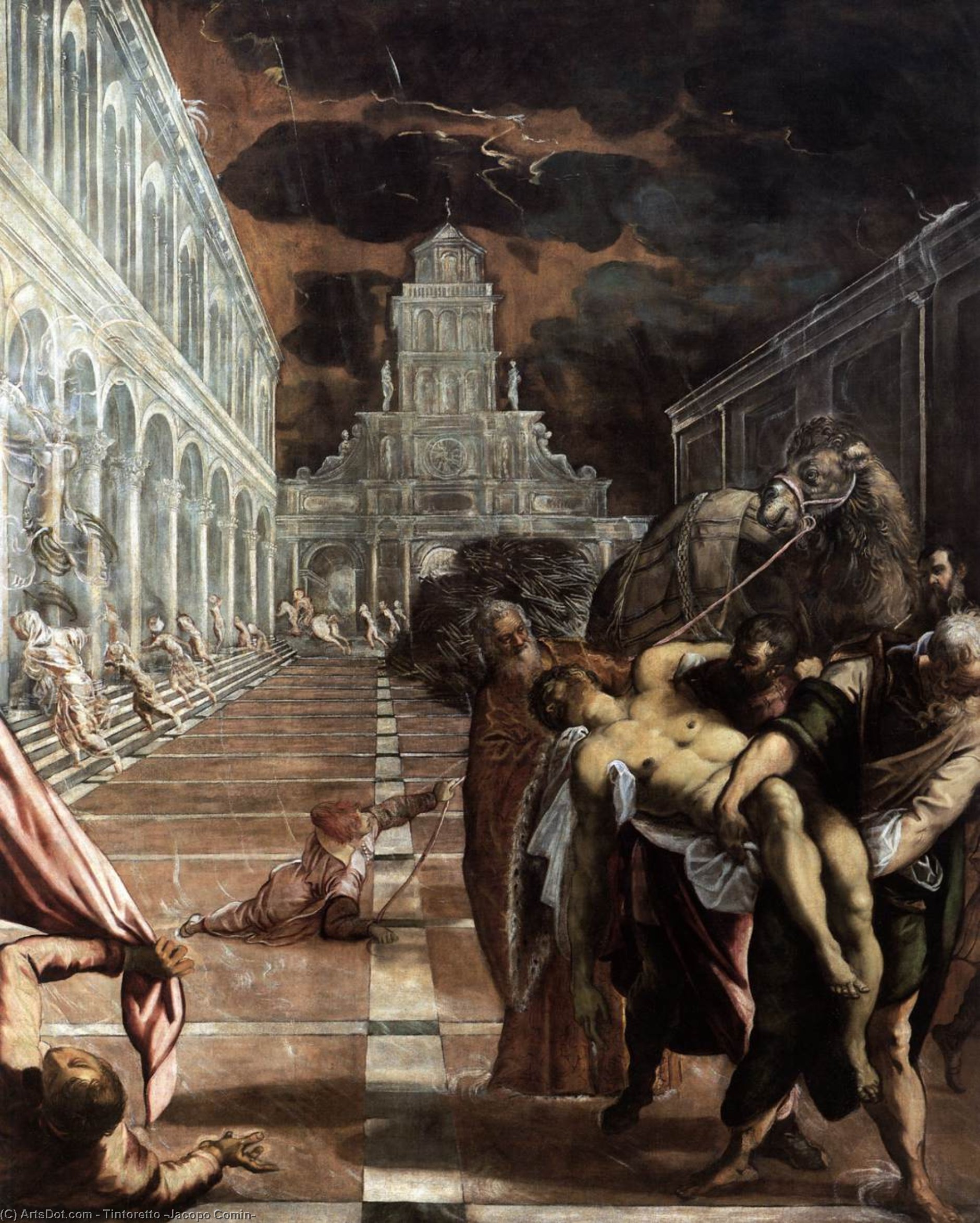 Order Art Reproductions The Stealing of the Dead Body of St Mark, 1566 by Tintoretto (Jacopo Comin) (1518-1594, Italy) | ArtsDot.com