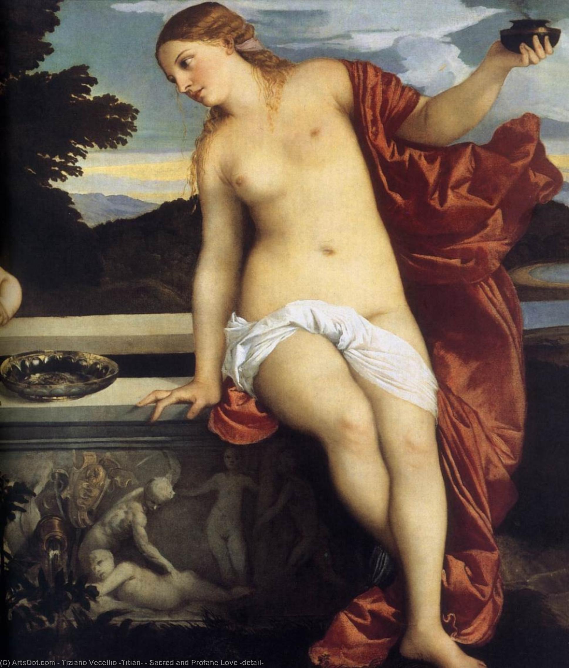顺序 油畫 荣誉和荣誉爱(详细), 1514 通过 Tiziano Vecellio (Titian) (1490-1576, Italy) | ArtsDot.com