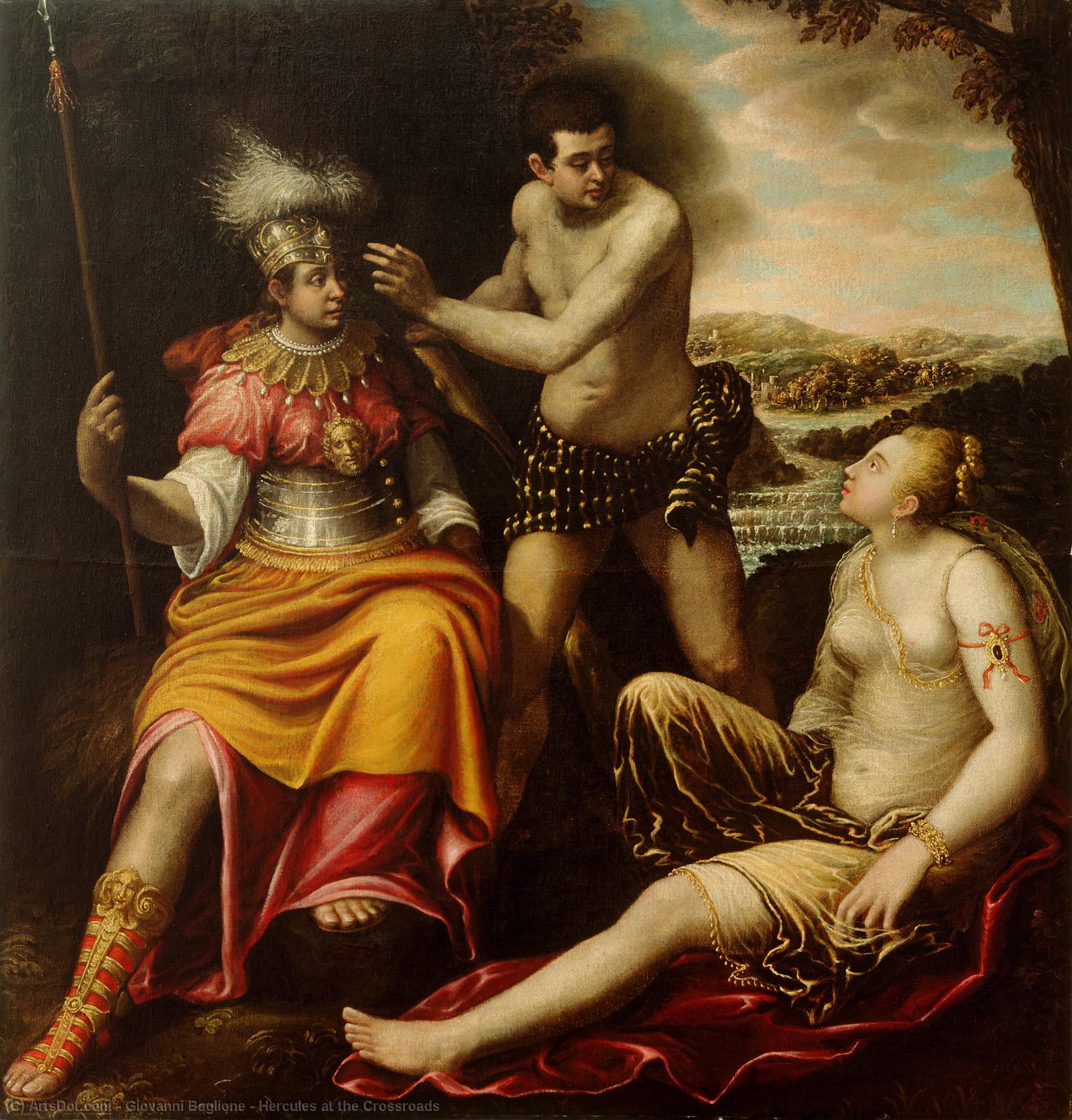 Order Art Reproductions Hercules at the Crossroads, 1640 by Giovanni Baglione (1566-1643, Italy) | ArtsDot.com