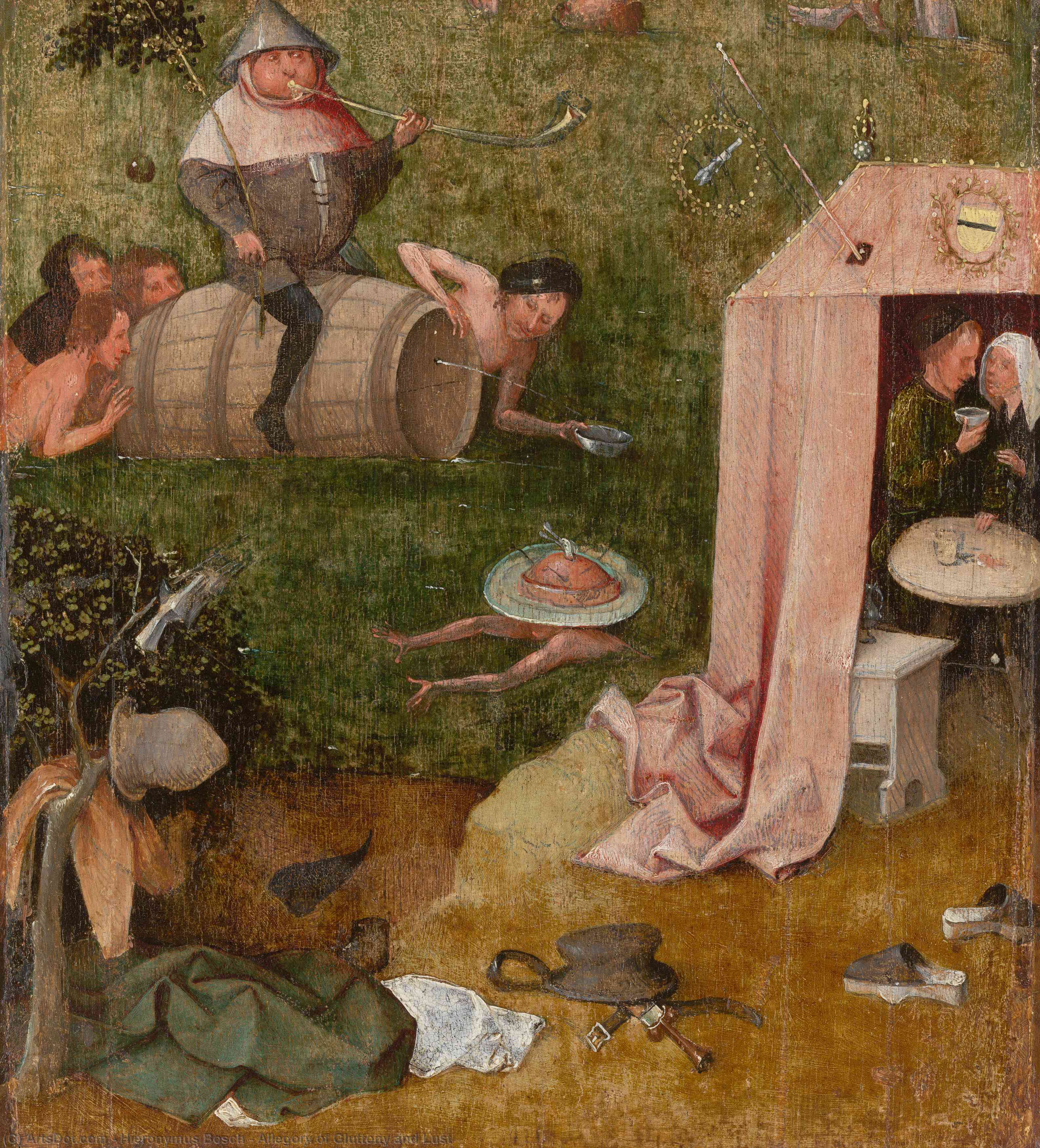 顺序 藝術再現 Allegory of Gluttony and Lust 通过 Hieronymus Bosch (1450-1516, Netherlands) | ArtsDot.com
