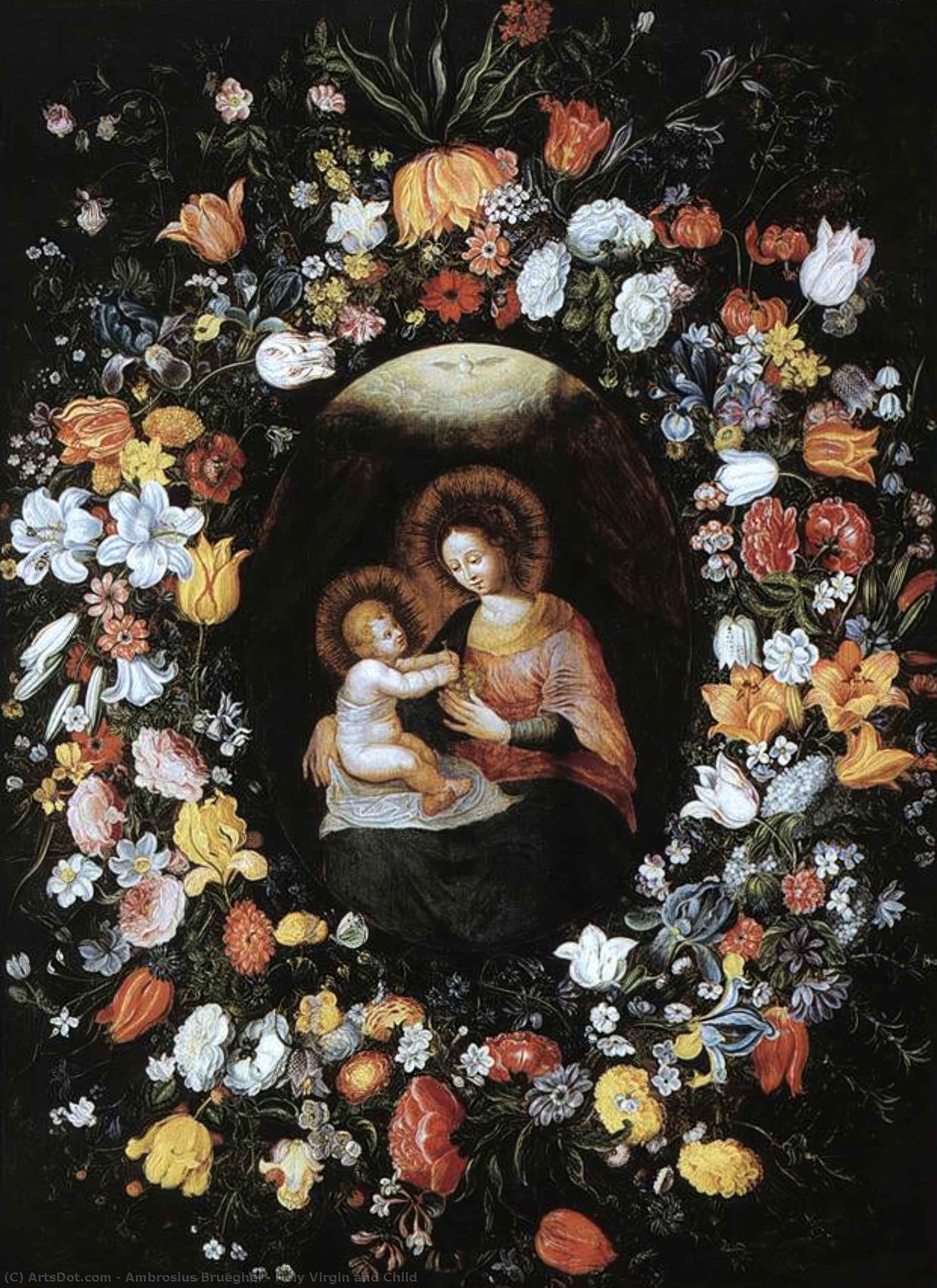 Order Oil Painting Replica Holy Virgin and Child by Ambrosius Brueghel (1617-1675, Belgium) | ArtsDot.com