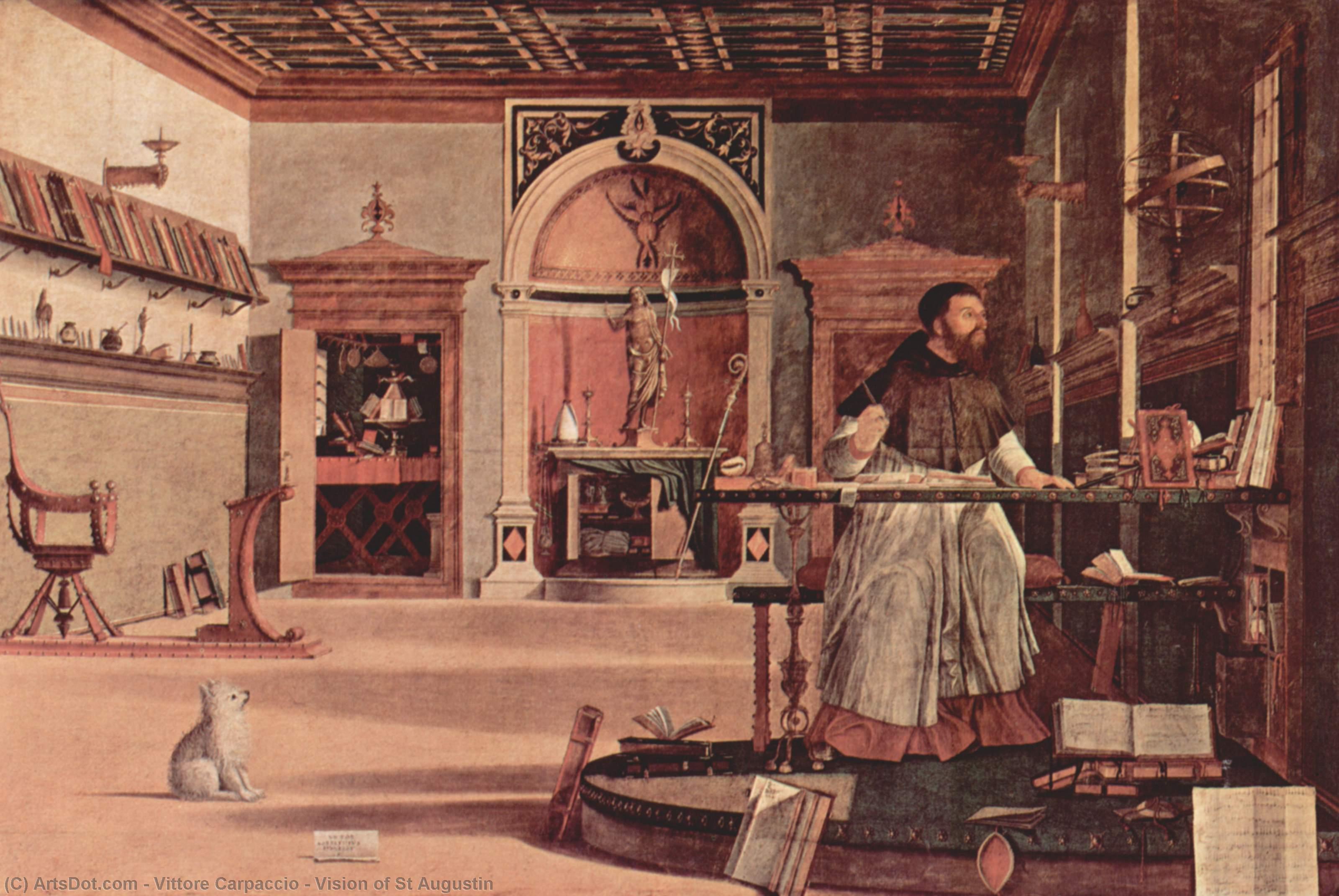 Order Art Reproductions Vision of St Augustin, 1502 by Vittore Carpaccio (1465-1526, Italy) | ArtsDot.com