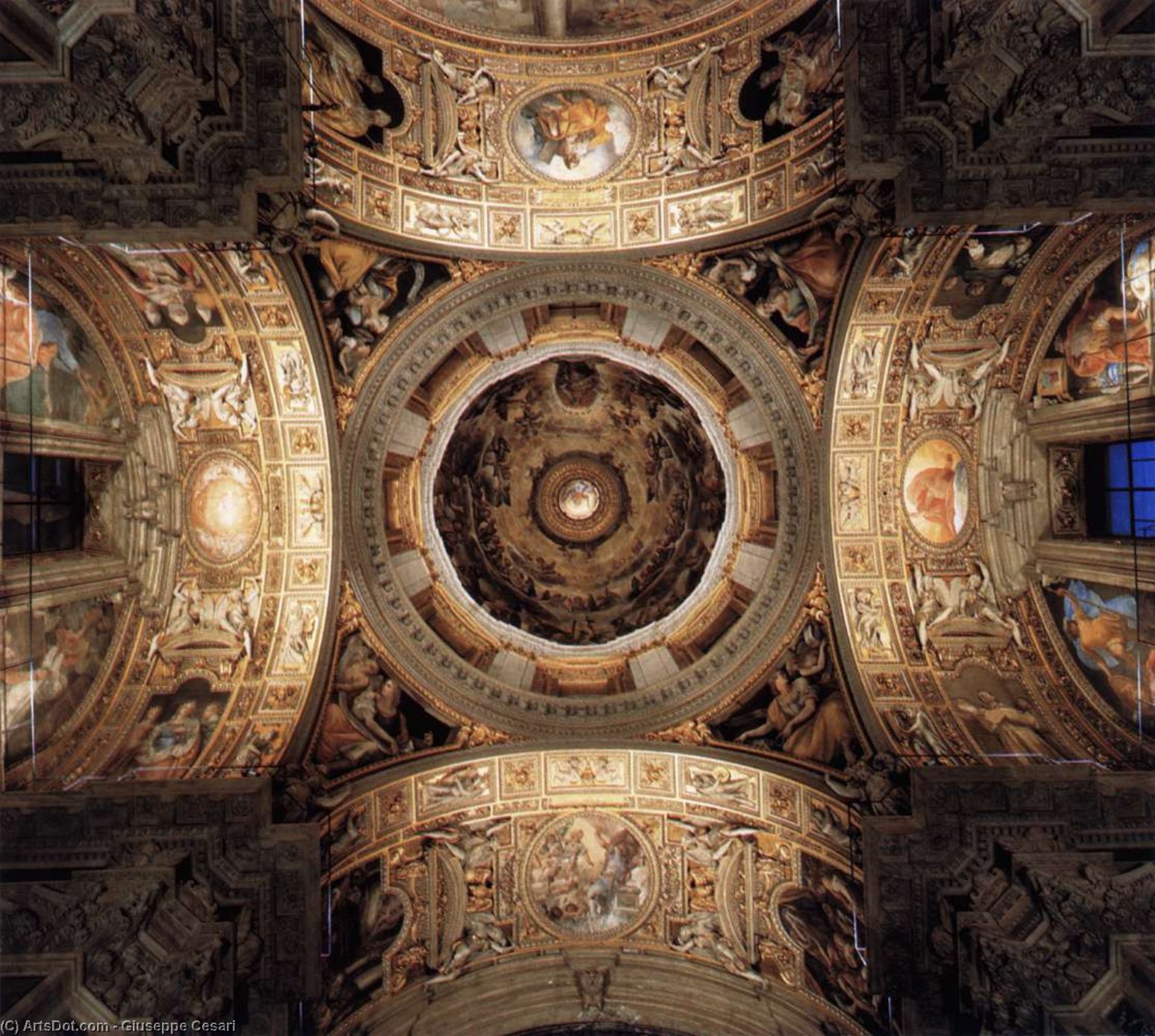 Order Art Reproductions The Dome of the Pauline Chapel, 1600 by Giuseppe Cesari (1568-1640, Italy) | ArtsDot.com