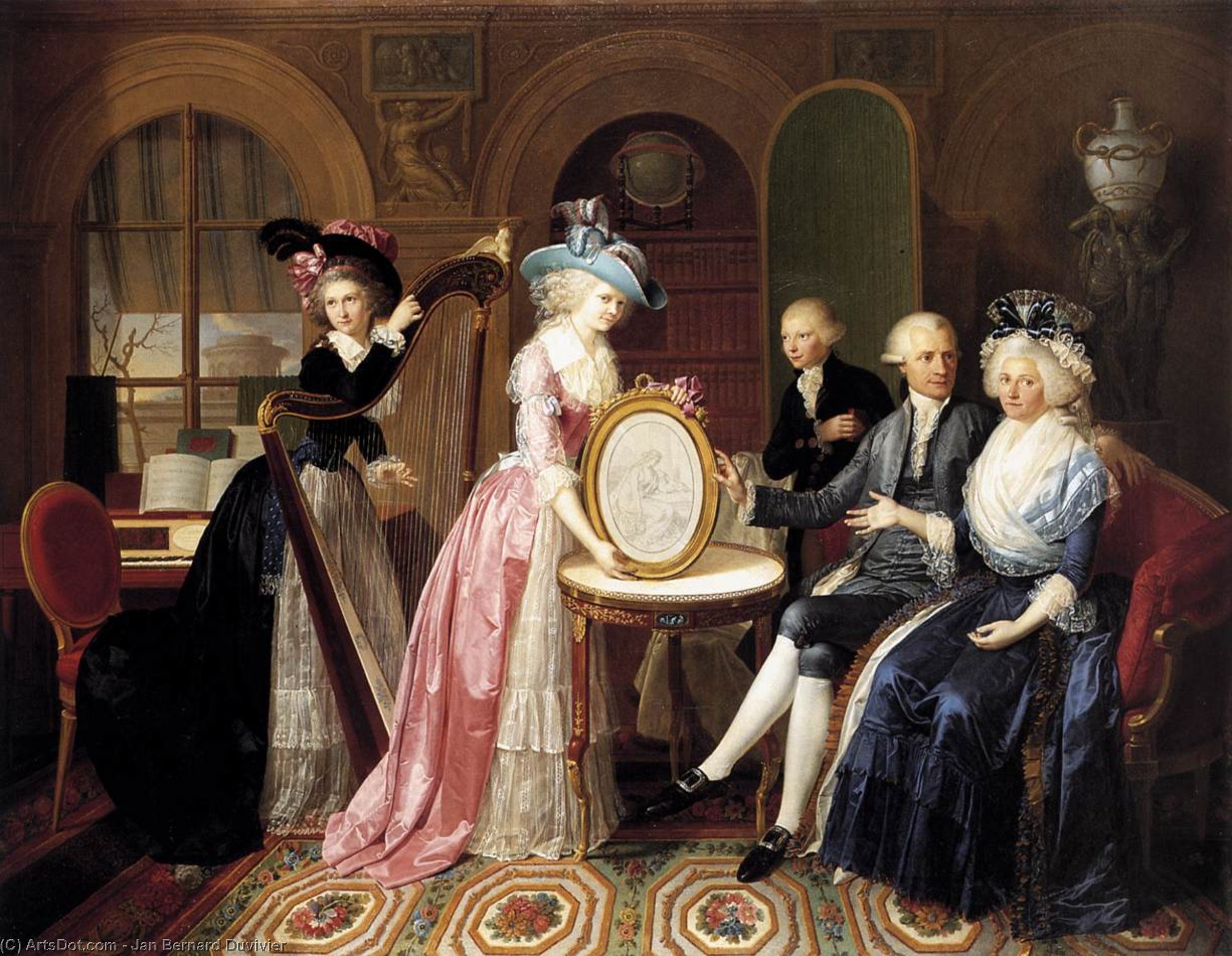 Ordinare Riproduzioni Di Belle Arti Ritratto della famiglia Villers, 1790 di Jan Bernard Duvivier (1762-1837, Belgium) | ArtsDot.com