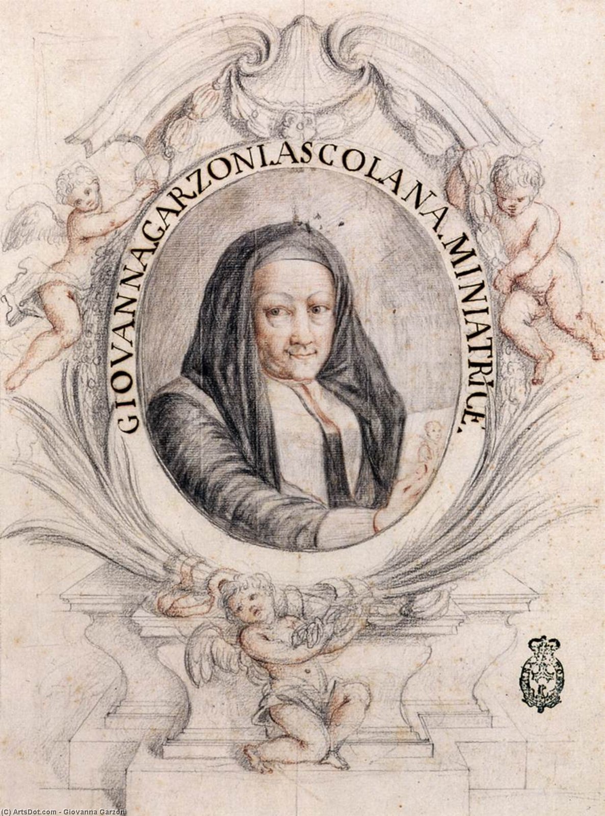 Ordinare Stampe Di Qualità Del Museo Autoritratto, 1650 di Giovanna Garzoni (1600-1670, Italy) | ArtsDot.com