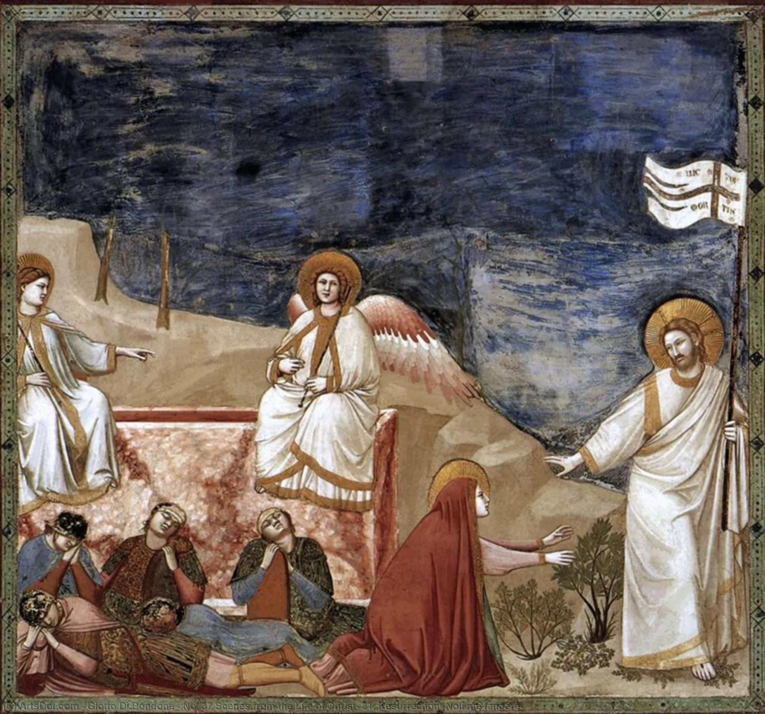 顺序 油畫 No. 37 Scenes from the Life of Christ: 21. Resurrection (Noli me tangere), 1304 通过 Giotto Di Bondone (1267-1337, Italy) | ArtsDot.com