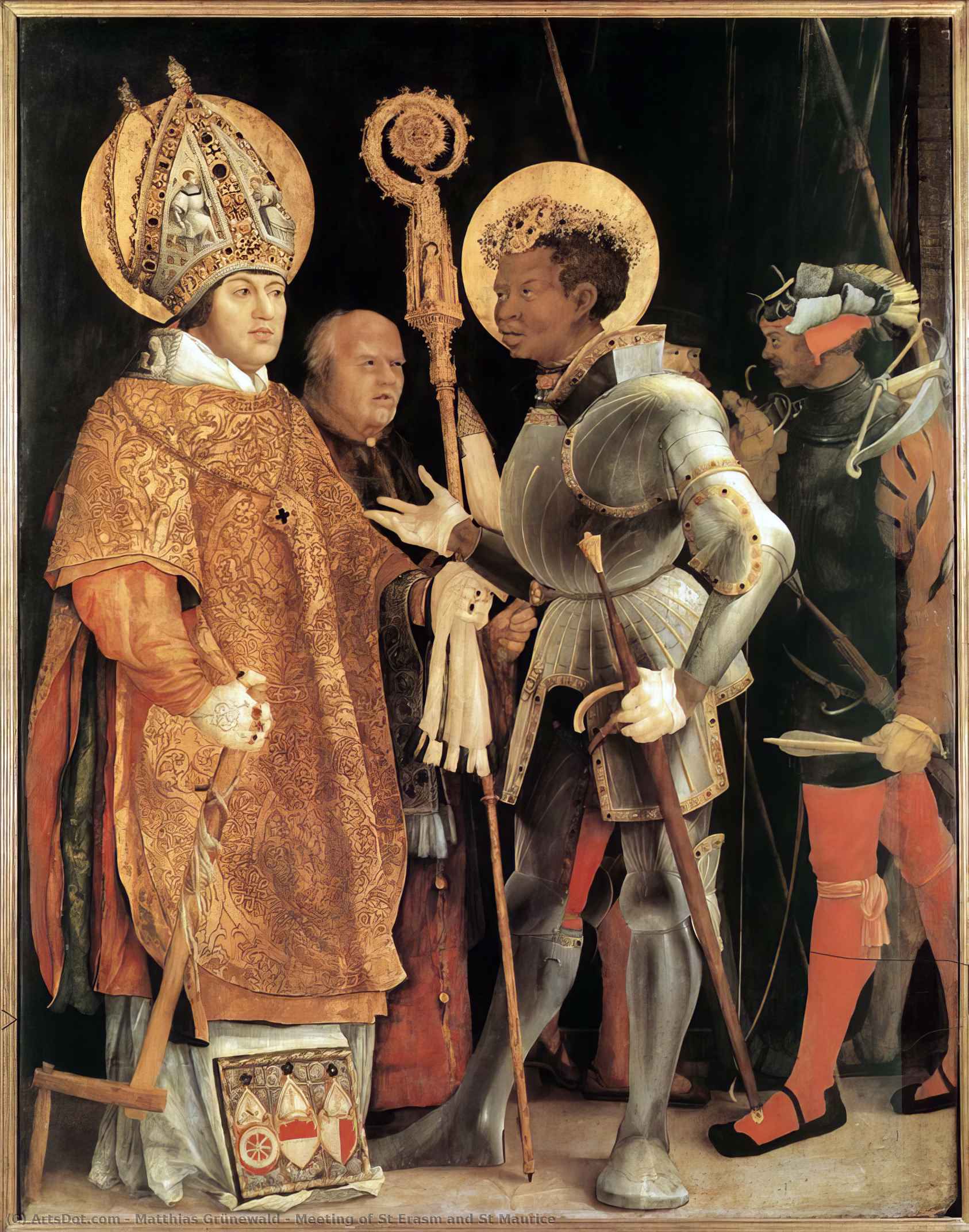 Order Oil Painting Replica Meeting of St Erasm and St Maurice, 1517 by Matthias Grünewald (1480-1528, Germany) | ArtsDot.com