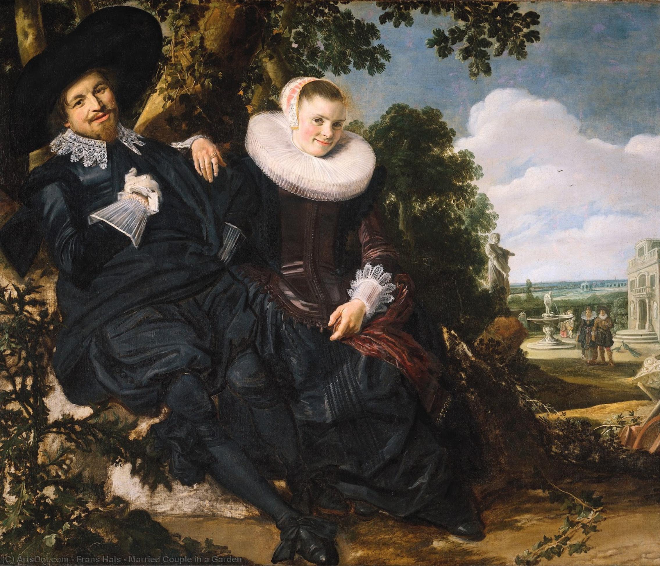 Pedir Grabados De Calidad Del Museo Pareja casada en un jardín, 1622 de Frans Hals (1580-1666, Belgium) | ArtsDot.com