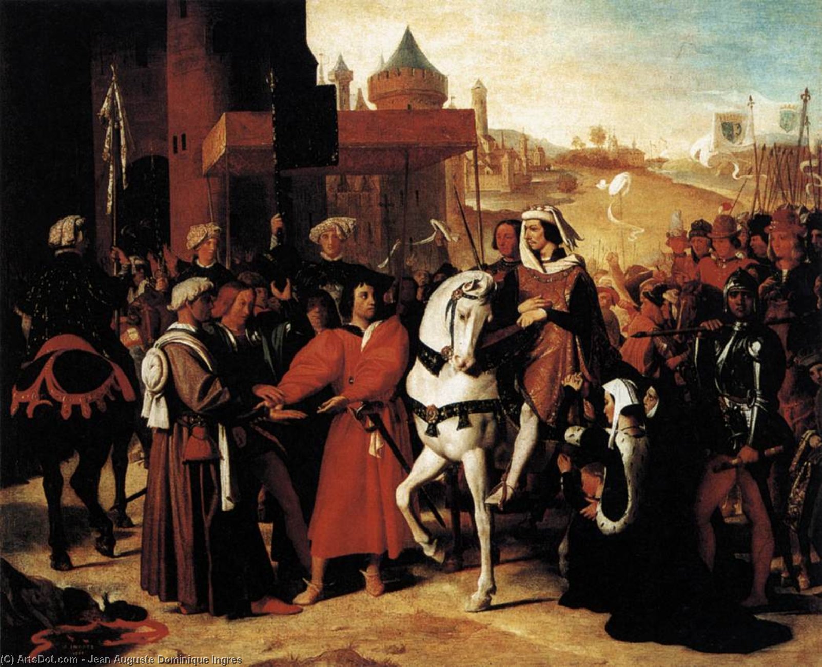 Order Art Reproductions The Entry of the Future Charles V into Paris in 1358, 1821 by Jean Auguste Dominique Ingres (1780-1867, France) | ArtsDot.com
