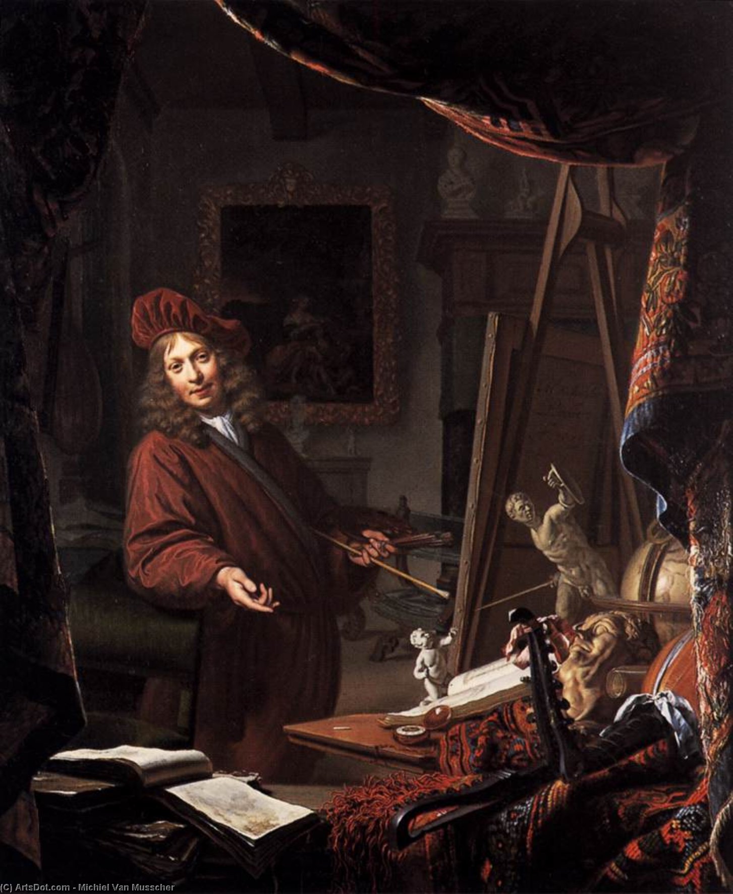 Order Artwork Replica The Painter`s Studio, 1679 by Michiel Van Musscher (1643-1705, Netherlands) | ArtsDot.com