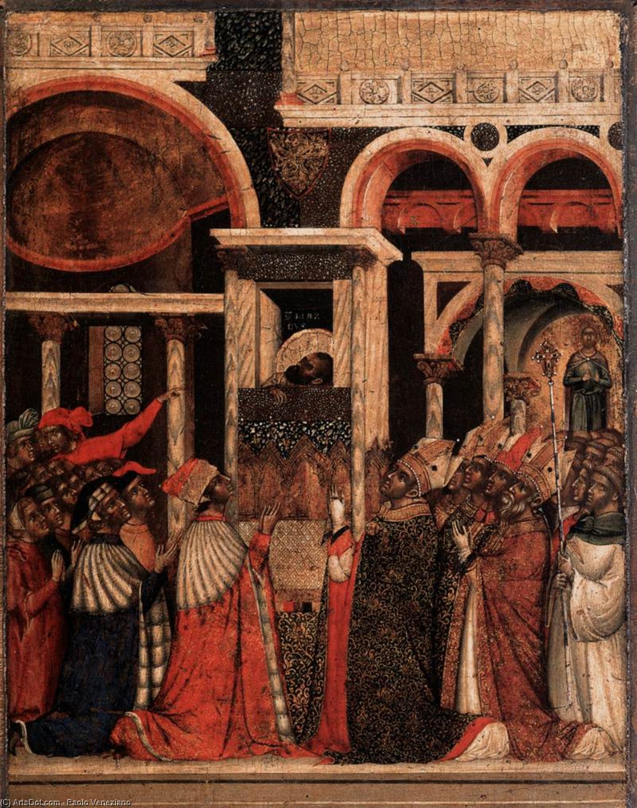 Order Art Reproductions Rediscovery of the Relics of St Mark, 1345 by Paolo Veneziano (1333-1358, Italy) | ArtsDot.com