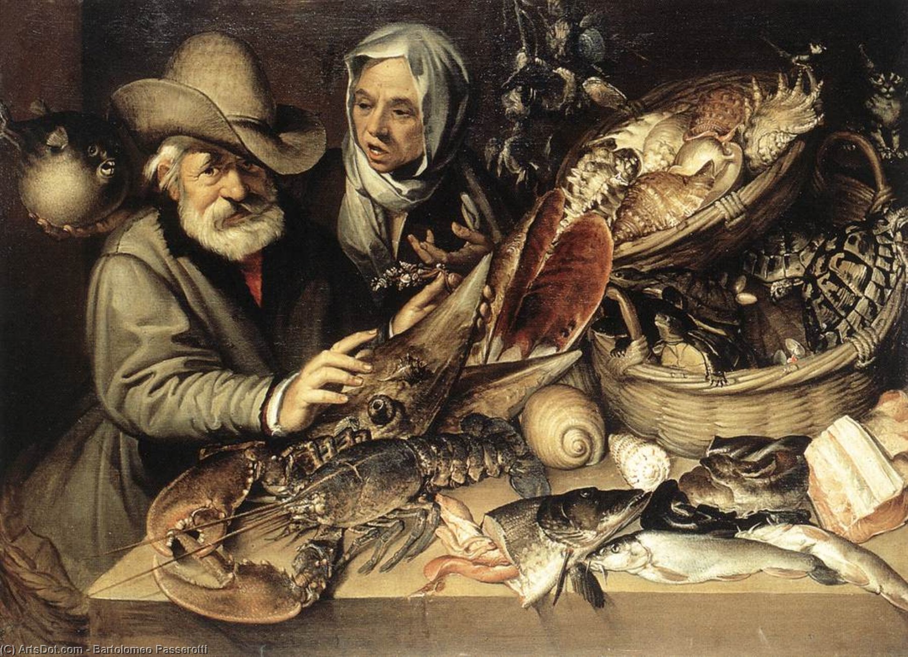 Order Artwork Replica The Fishmonger`s Shop, 1580 by Bartolomeo Passarotti | ArtsDot.com