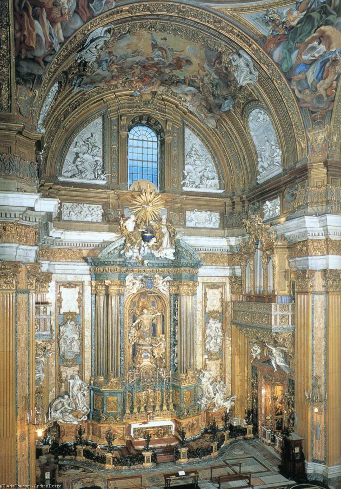 Order Art Reproductions Altar of St Ignatius Loyola, 1695 by Andrea Pozzo (1642-1709, Italy) | ArtsDot.com
