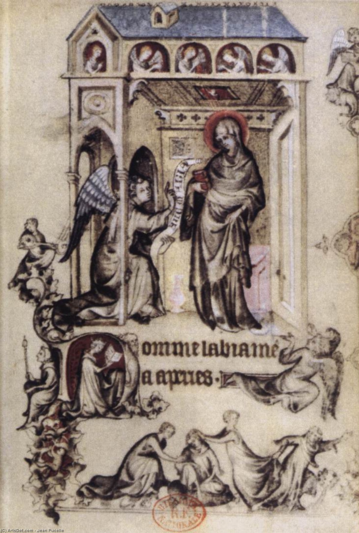 Order Art Reproductions The Annunciation, 1325 by Jean Pucelle (1300-1334, France) | ArtsDot.com