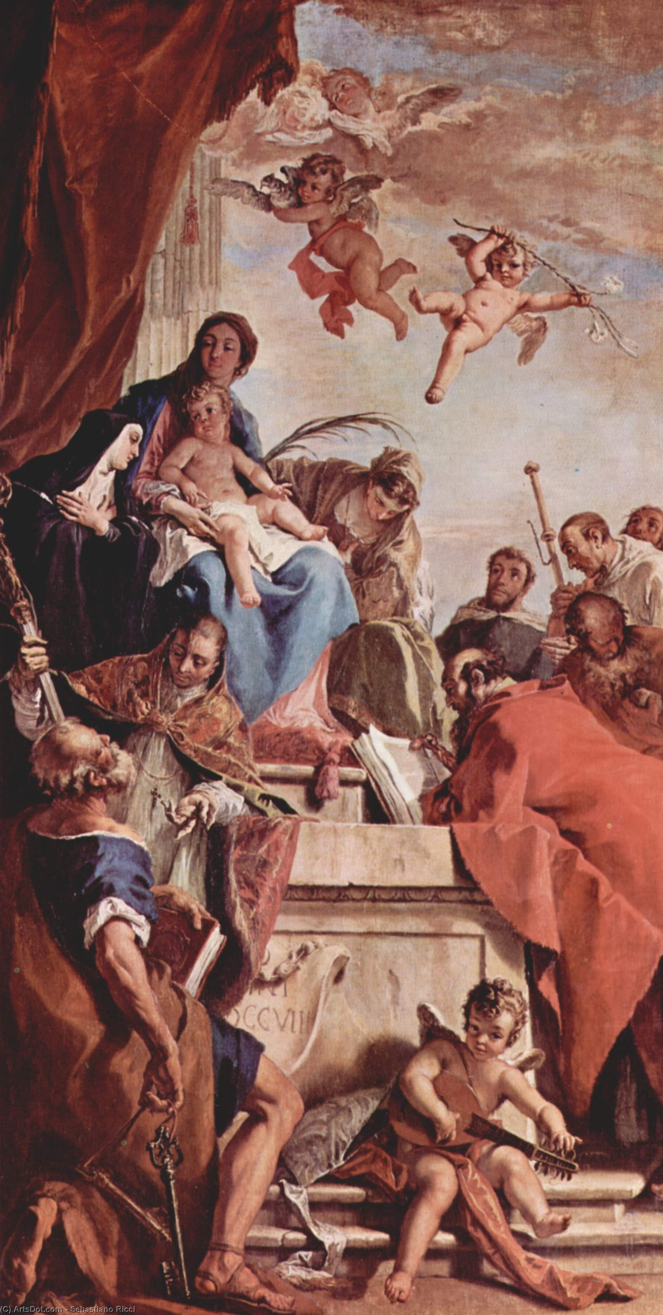 Buy Museum Art Reproductions Madonna and Child with Saints, 1708 by Sebastiano Ricci (1659-1734, Italy) | ArtsDot.com