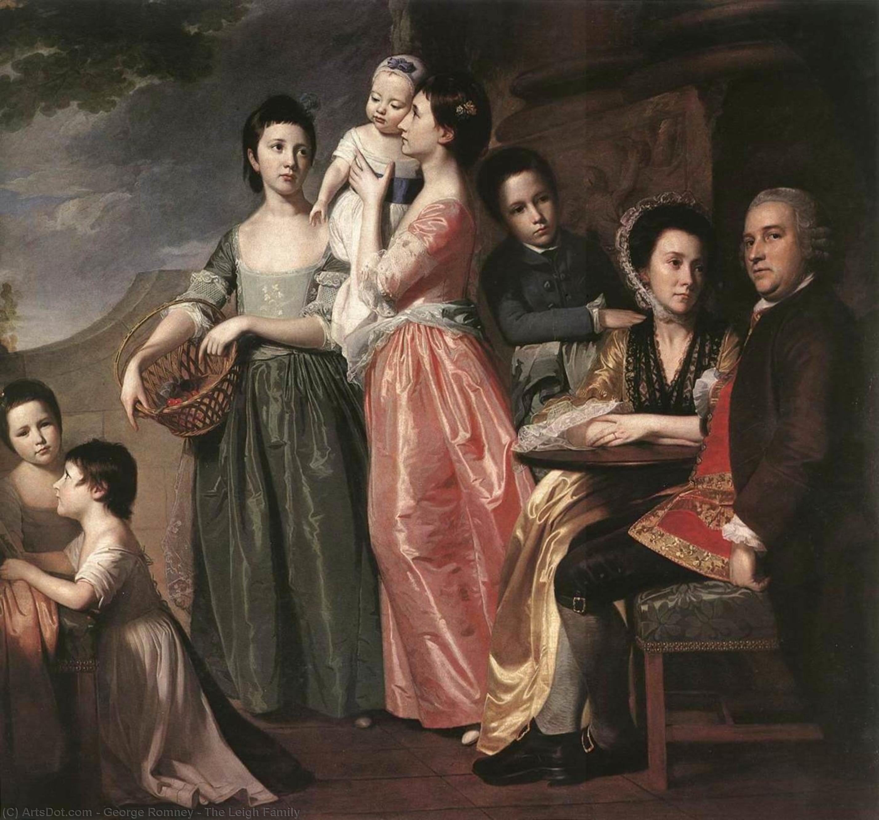 顺序 油畫 The Leigh Family, 1768 通过 George Romney (1734-1802, United Kingdom) | ArtsDot.com