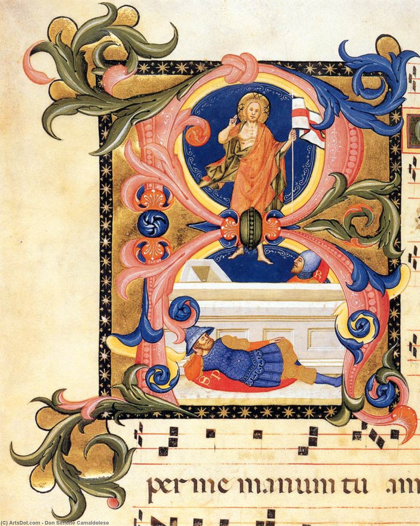 Order Oil Painting Replica Gradual (Volume 2, folio 1v), 1390 by Don Simone Camaldolese (1378-1405, Italy) | ArtsDot.com