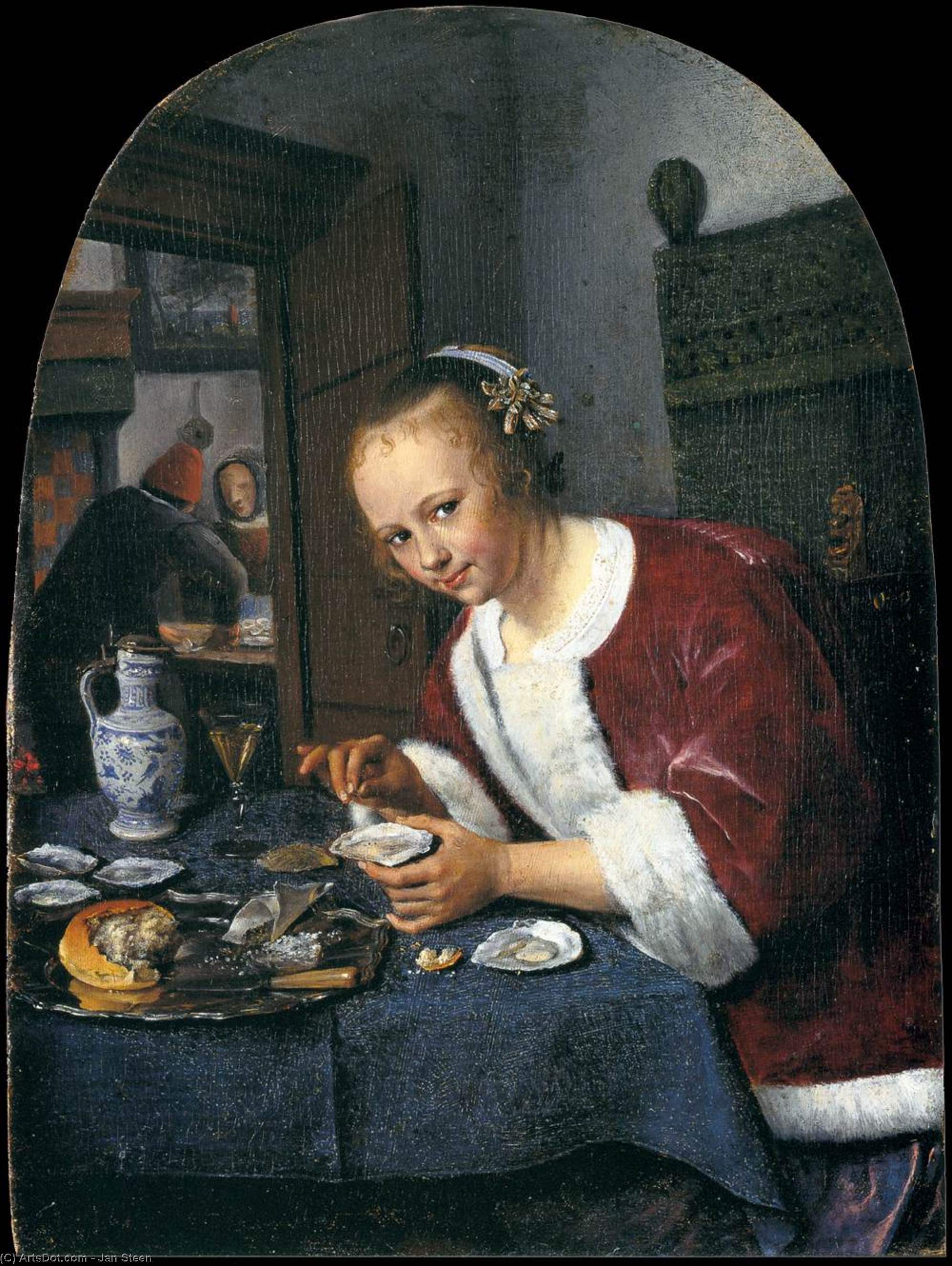 Ordinare Riproduzioni D'arte L`Oyster-eater, 1658 di Jan Steen (1626-1679, Netherlands) | ArtsDot.com