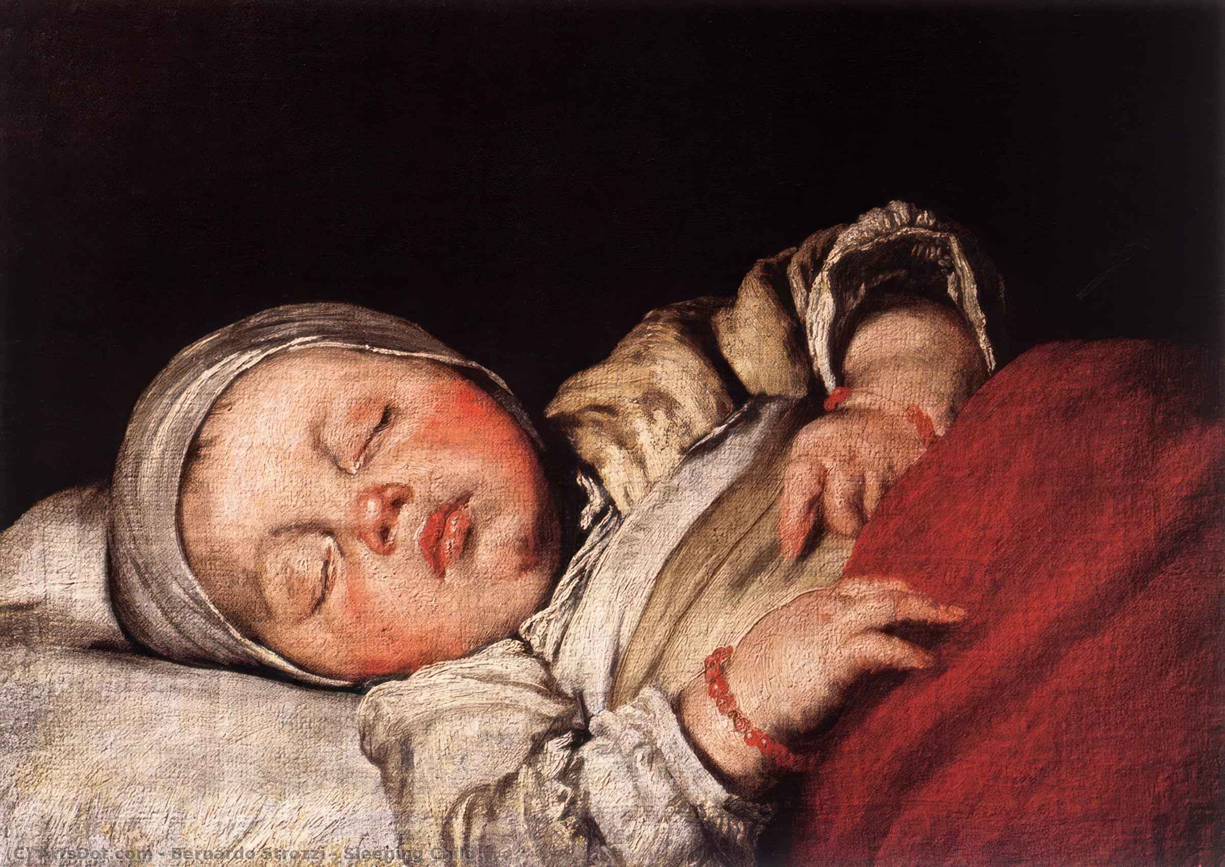 Ordinare Riproduzioni Di Belle Arti Bambino addormentato di Bernardo Strozzi (1581-1644, Italy) | ArtsDot.com