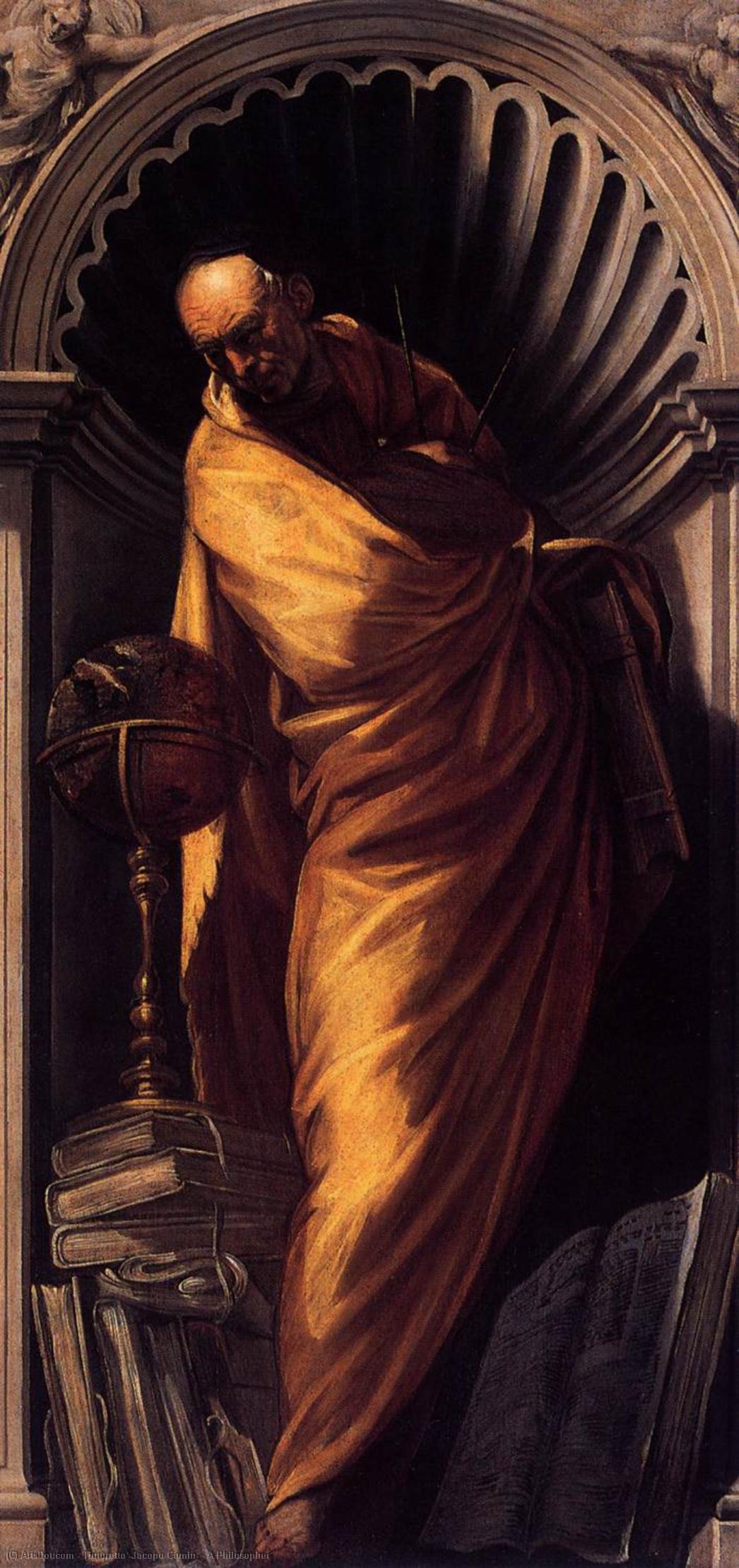 Order Art Reproductions A Philosopher, 1570 by Tintoretto (Jacopo Comin) (1518-1594, Italy) | ArtsDot.com