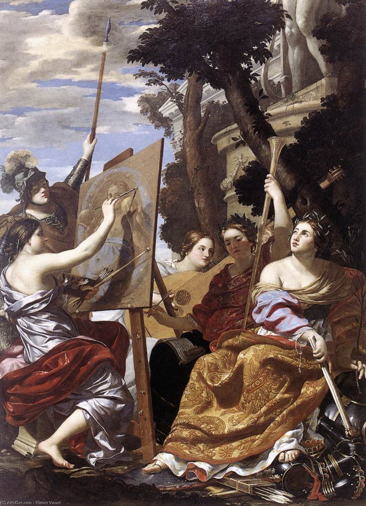 Order Art Reproductions Allegory of Peace, 1627 by Simon Vouet (1590-1649, France) | ArtsDot.com