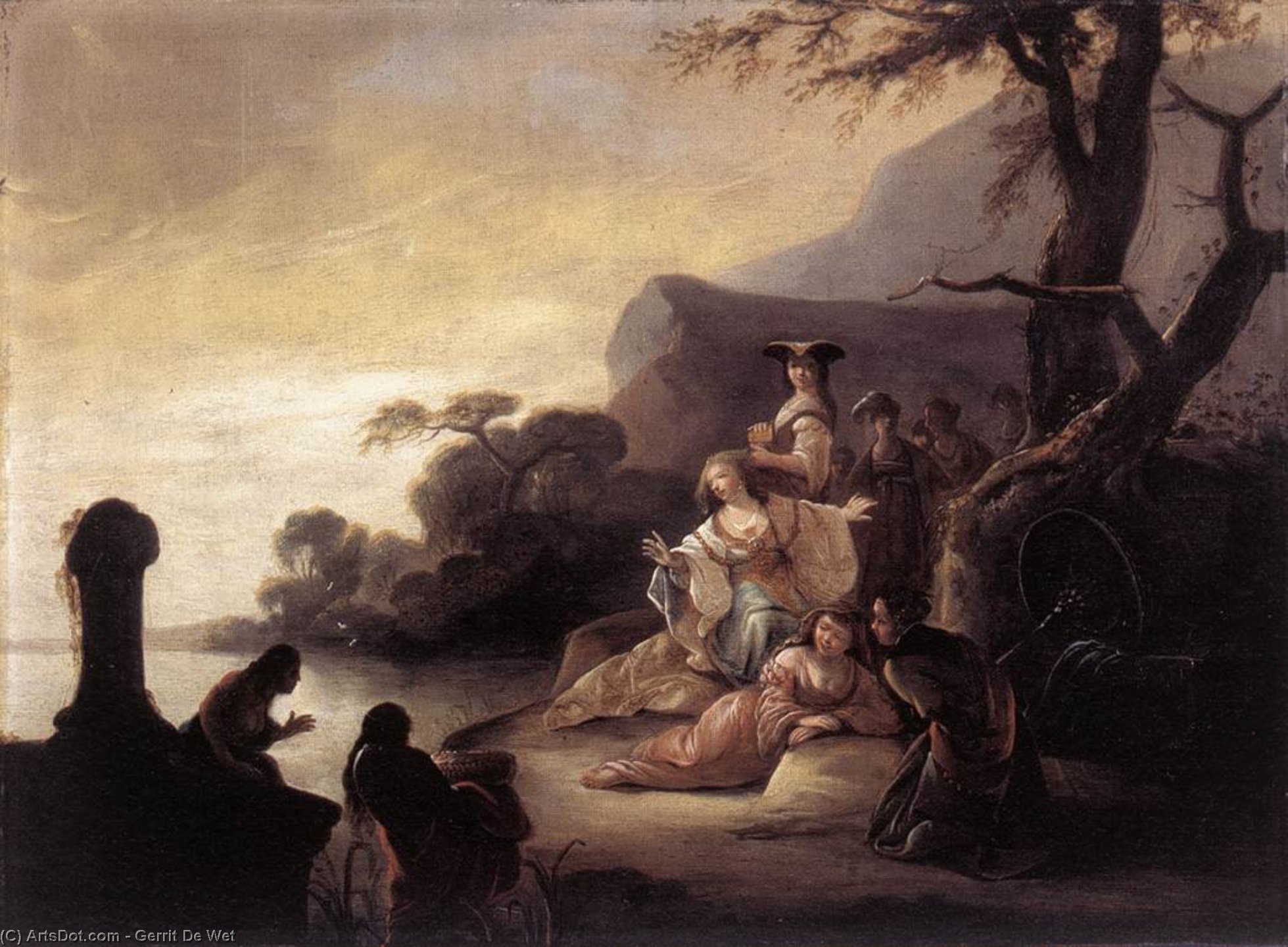 Order Art Reproductions Finding of Moses in the Nile, 1650 by Gerrit De Wet (1611-1674, United States) | ArtsDot.com