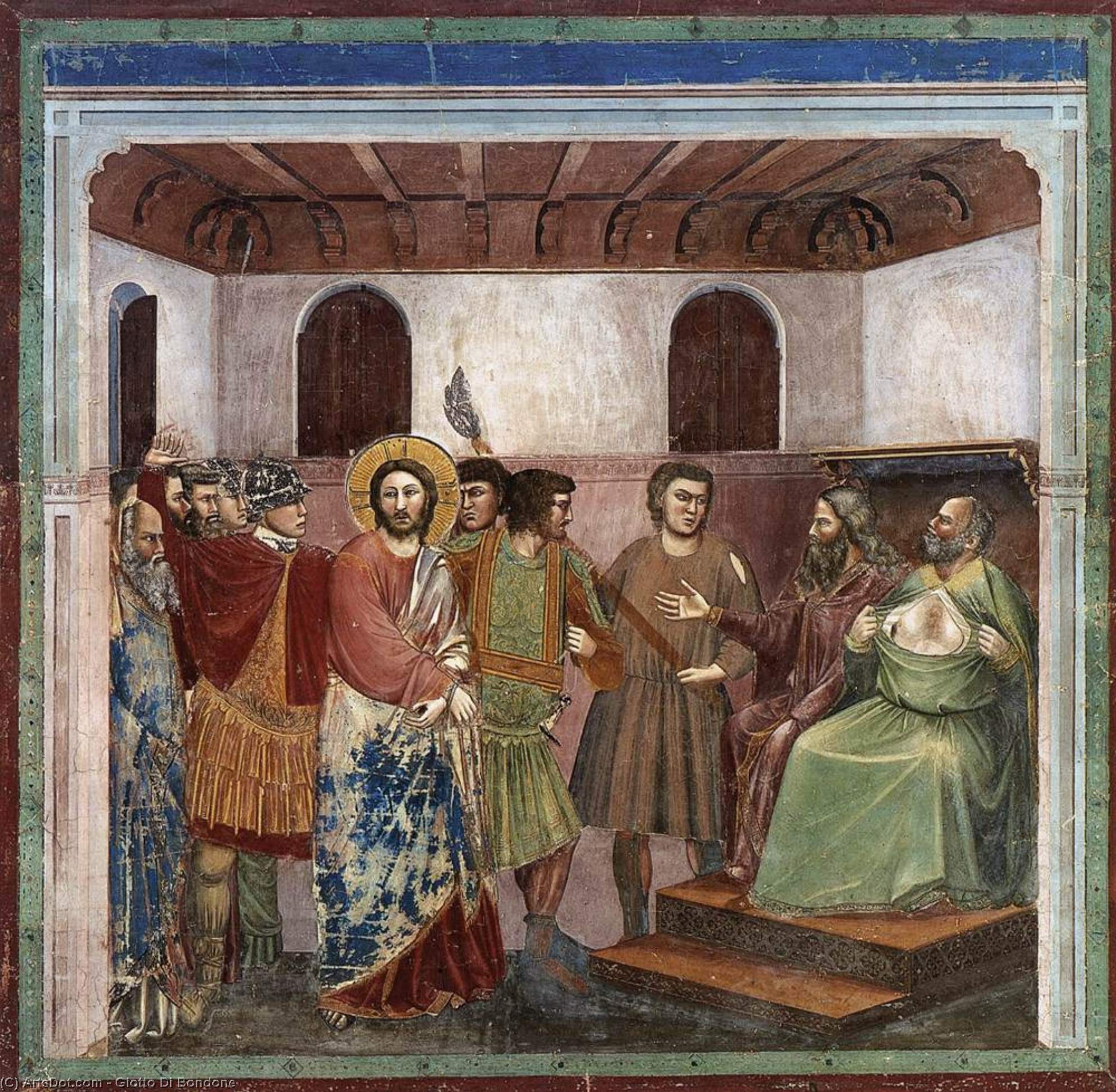 Buy Museum Art Reproductions No. 32 Scenes from the Life of Christ: 16. Christ before Caiaphas, 1304 by Giotto Di Bondone (1267-1337, Italy) | ArtsDot.com